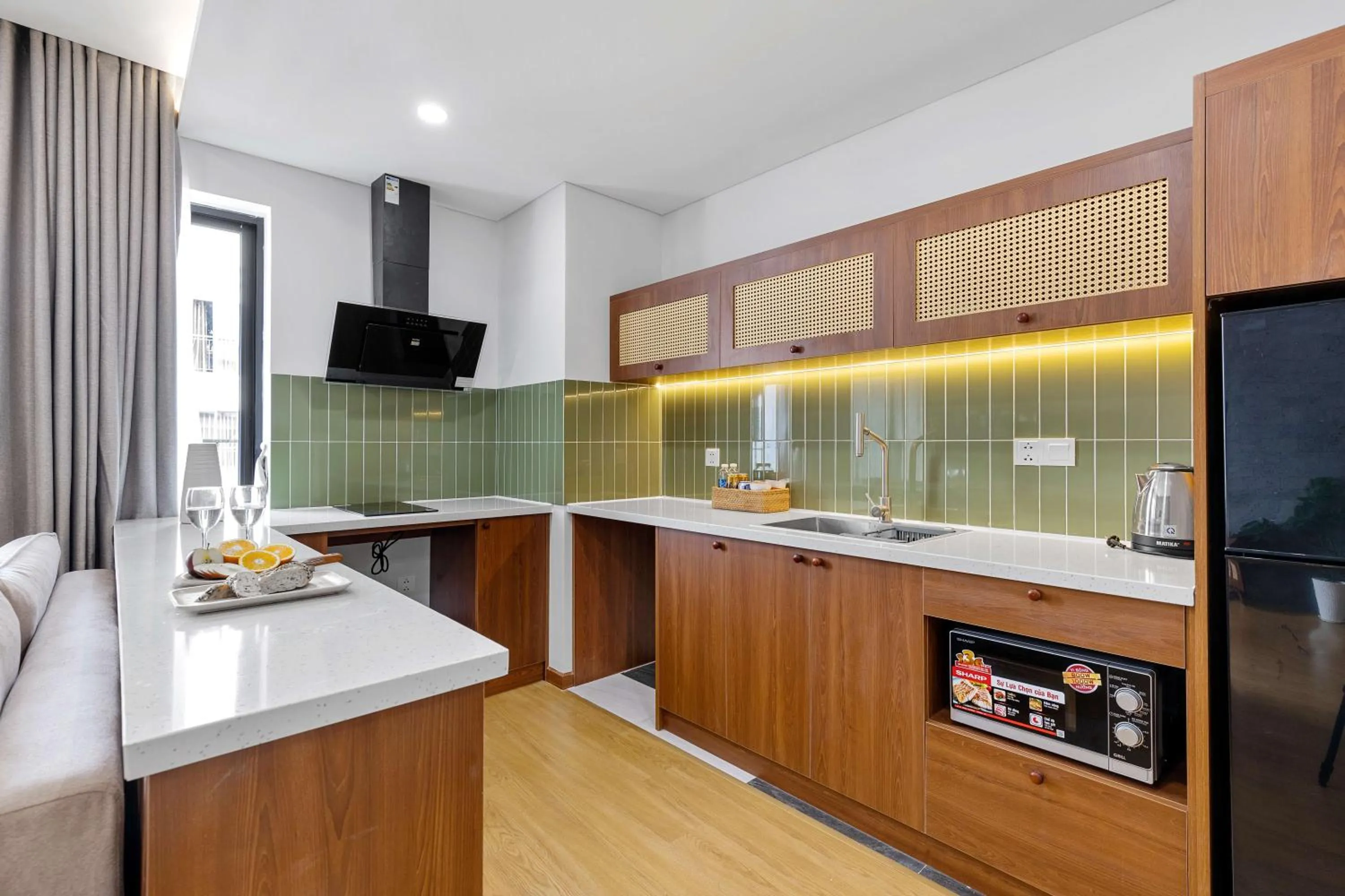 Kitchen or kitchenette in Lagom Boutique Hotel Da Nang
