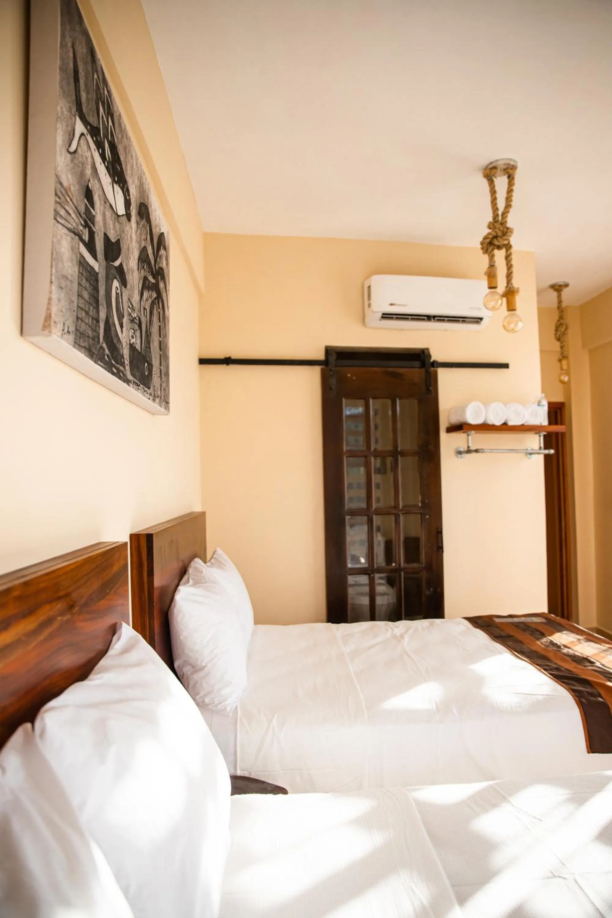 air conditioner, Bed in Hotel Santa Cruz Punta Zicatela