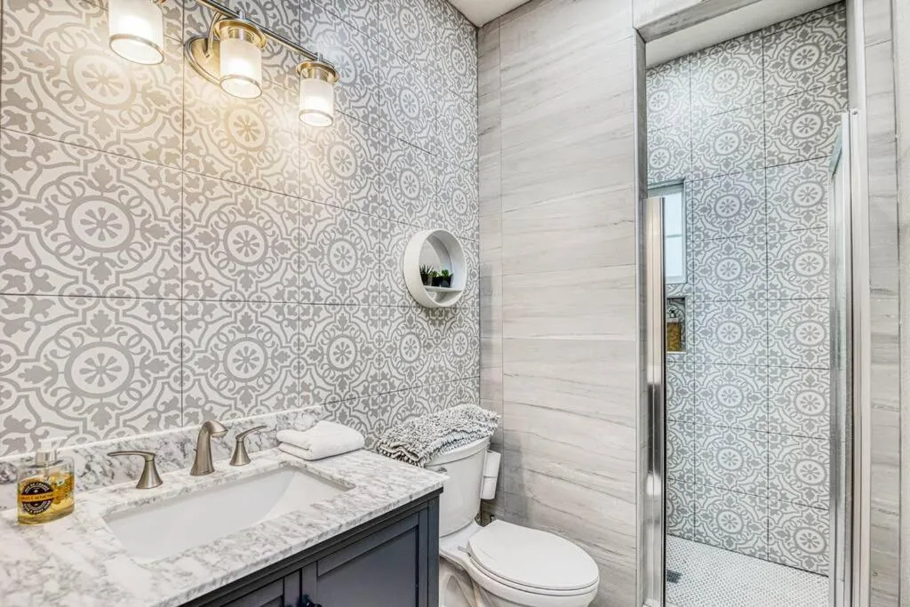 Shower in My Cozy Duplex B in the heart of West Side