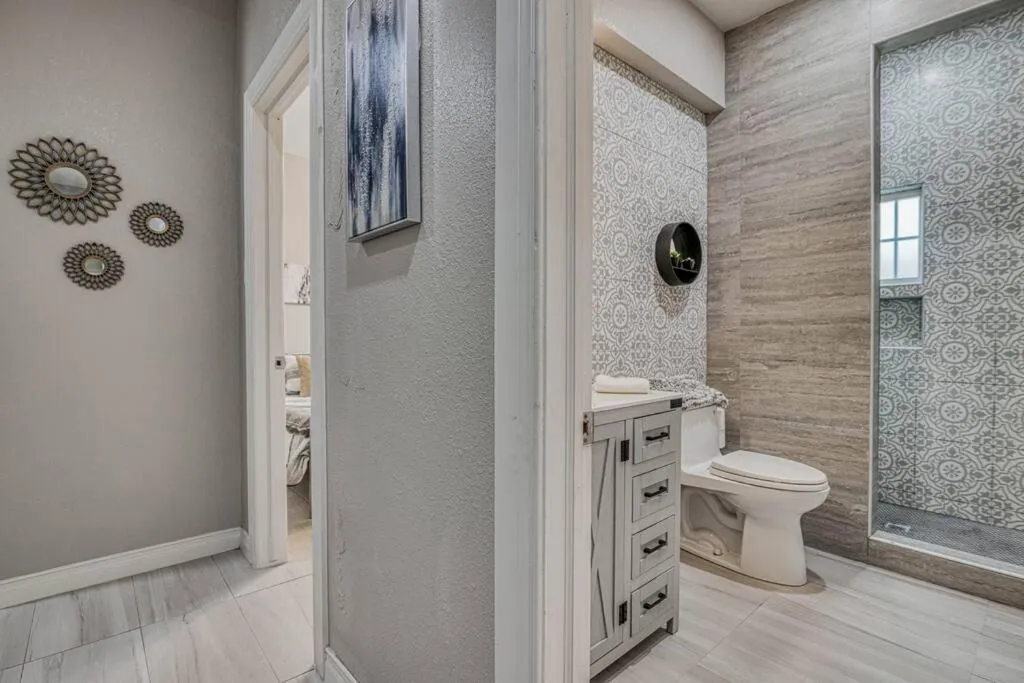 Shower in My Cozy Duplex B in the heart of West Side