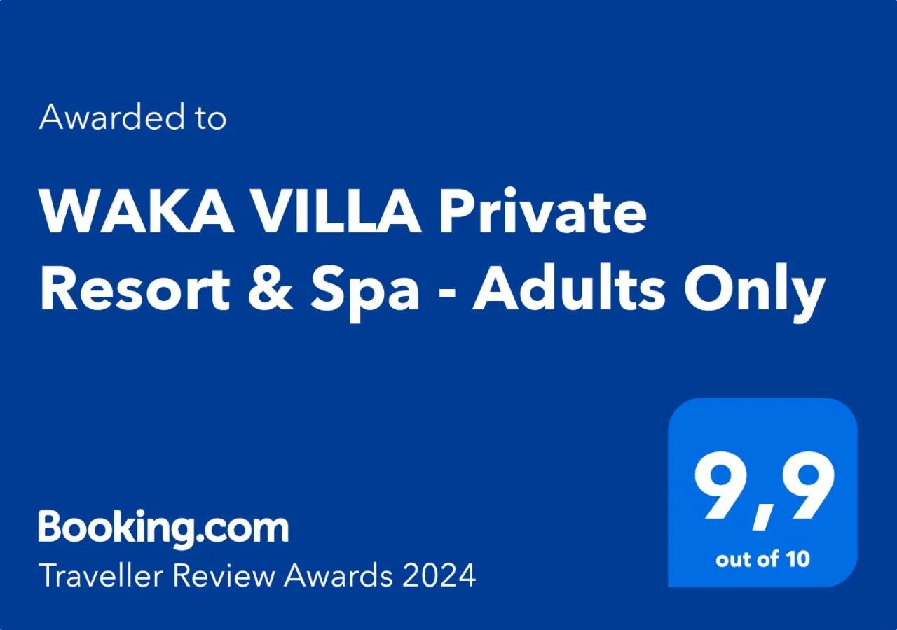 Certificate/Award in WAKA VILLA Private Pool Resort & Spa - Adults Only