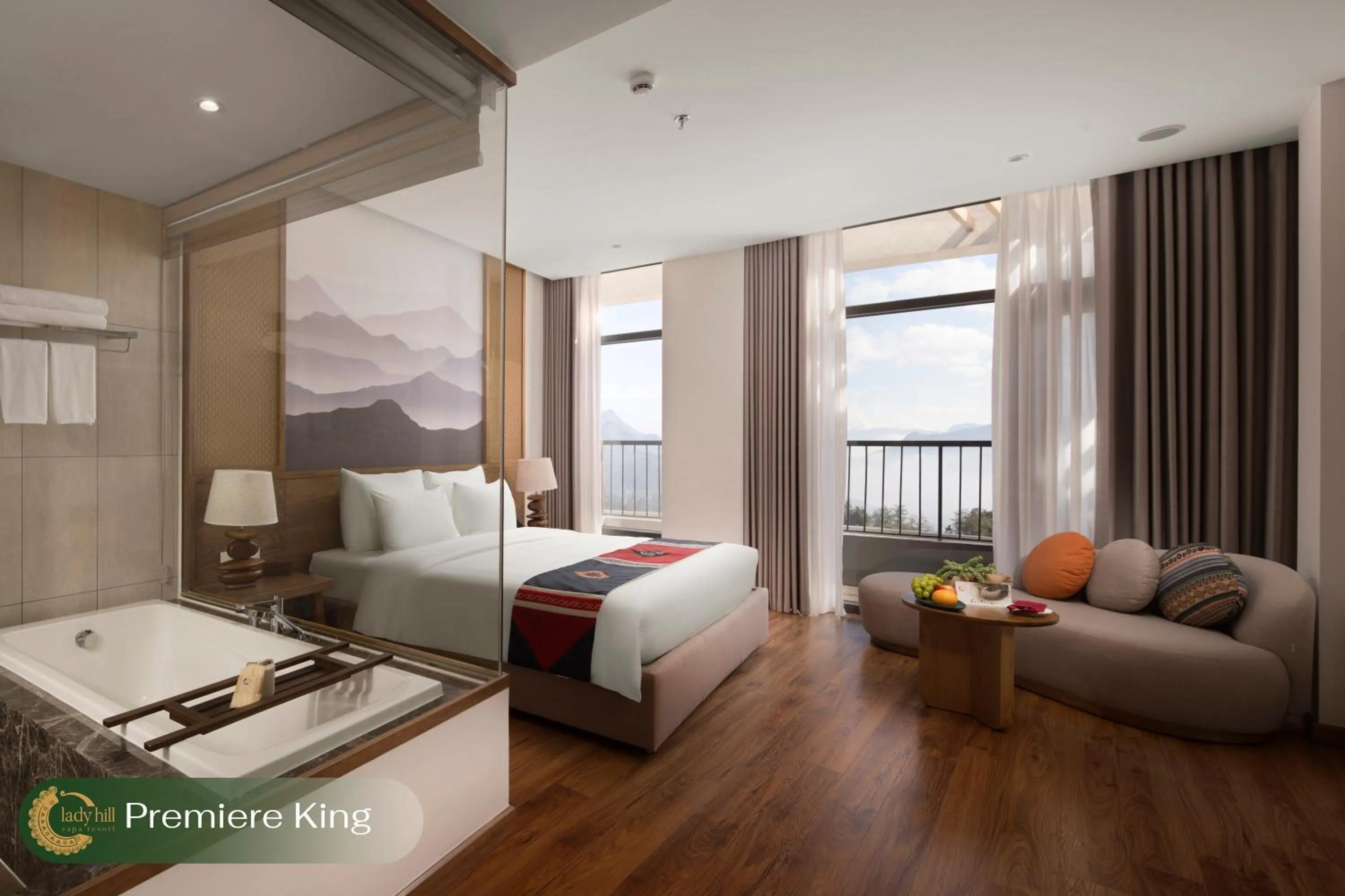 Bed in Lady Hill Sapa Resort