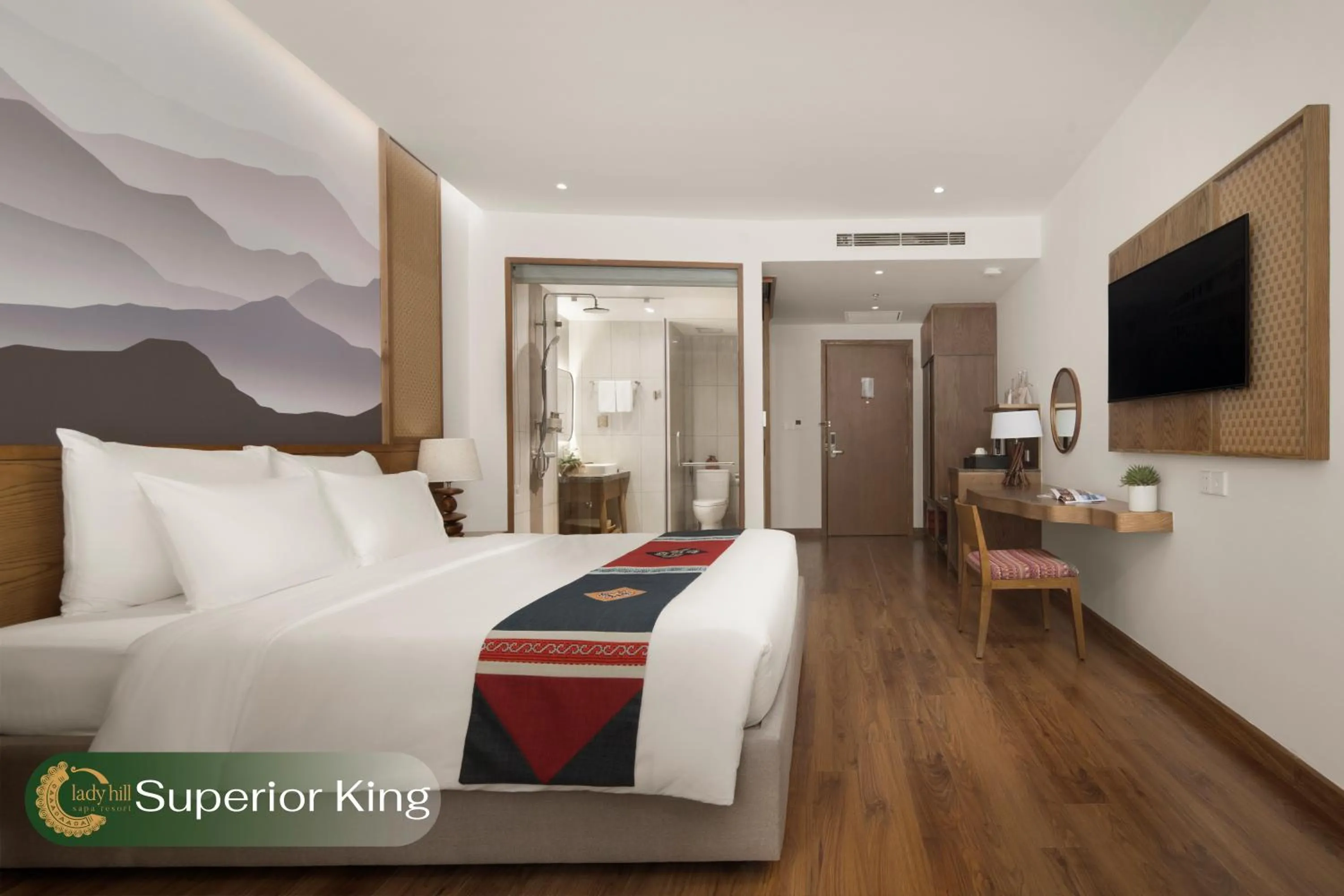 Bed in Lady Hill Sapa Resort