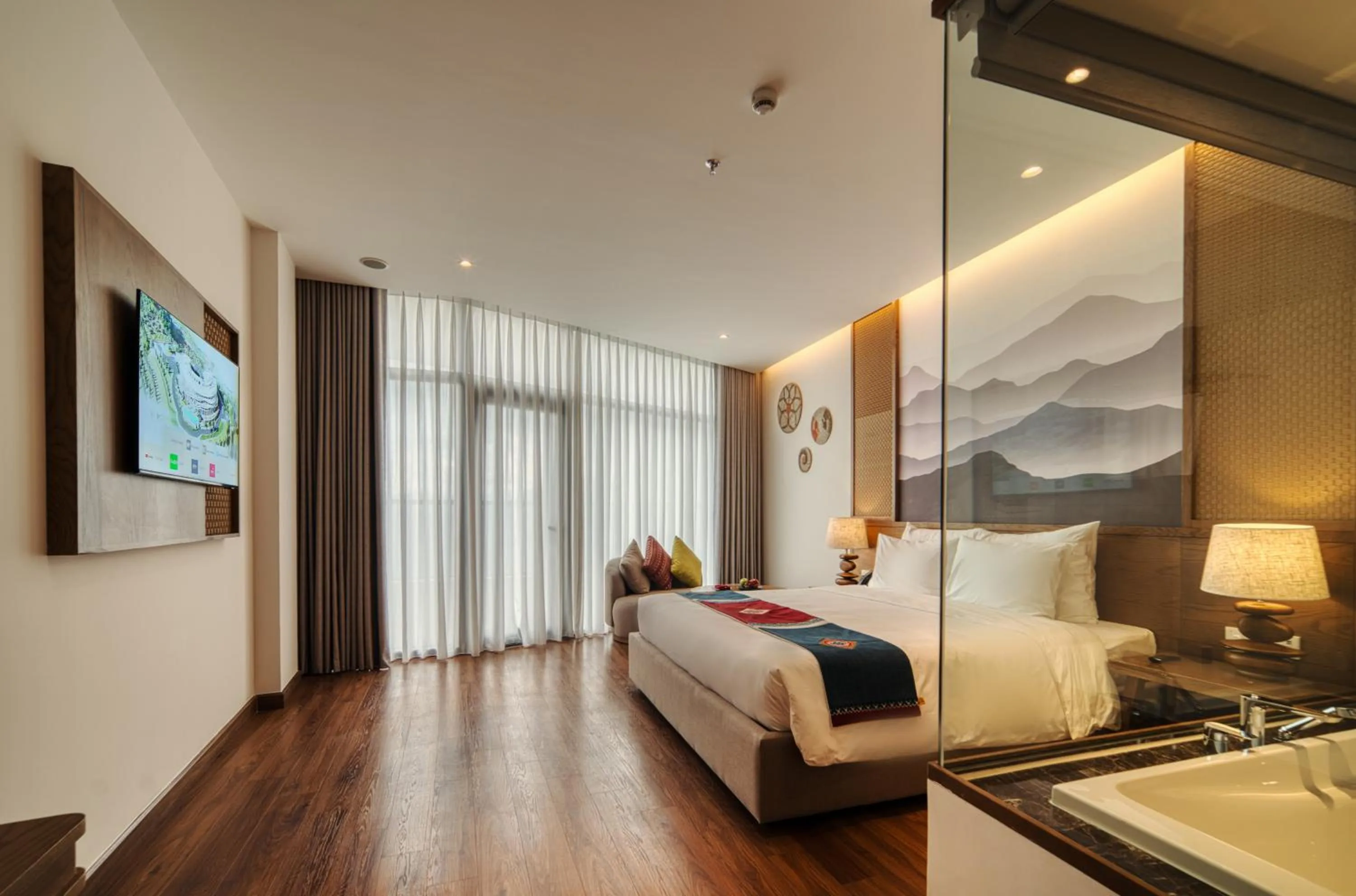 Bed in Lady Hill Sapa Resort