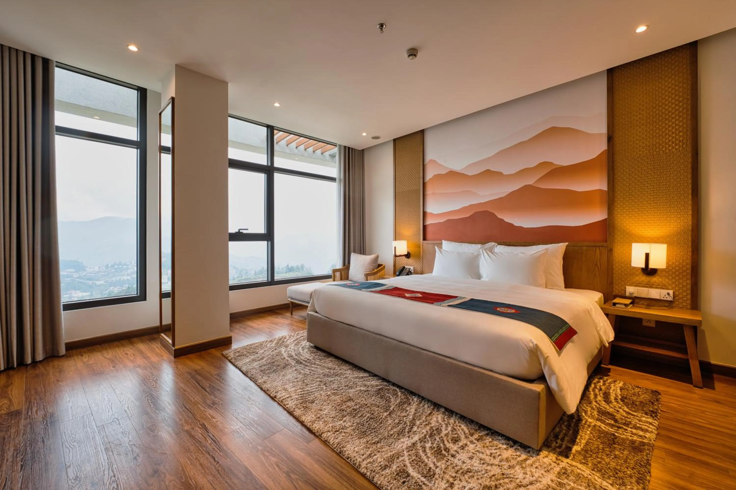 Bed in Lady Hill Sapa Resort