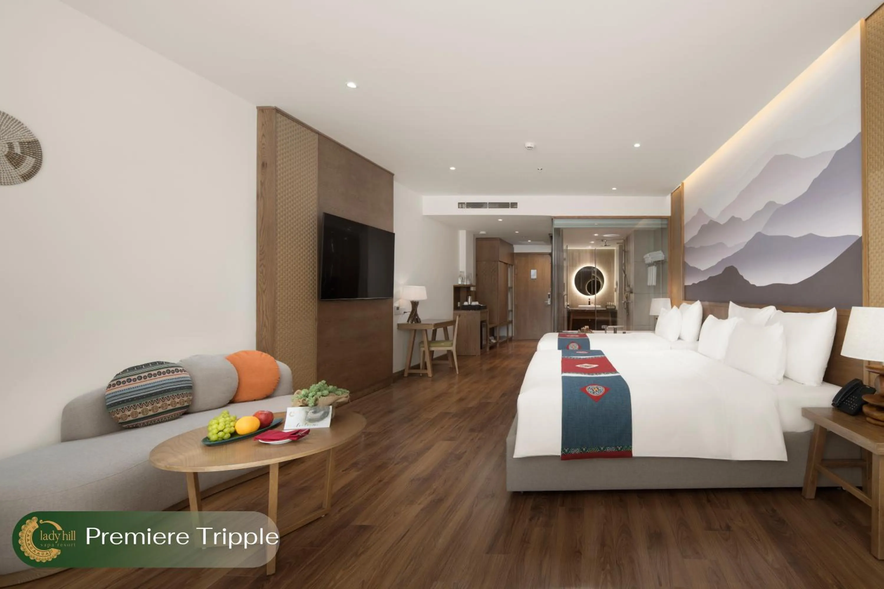 Bed in Lady Hill Sapa Resort