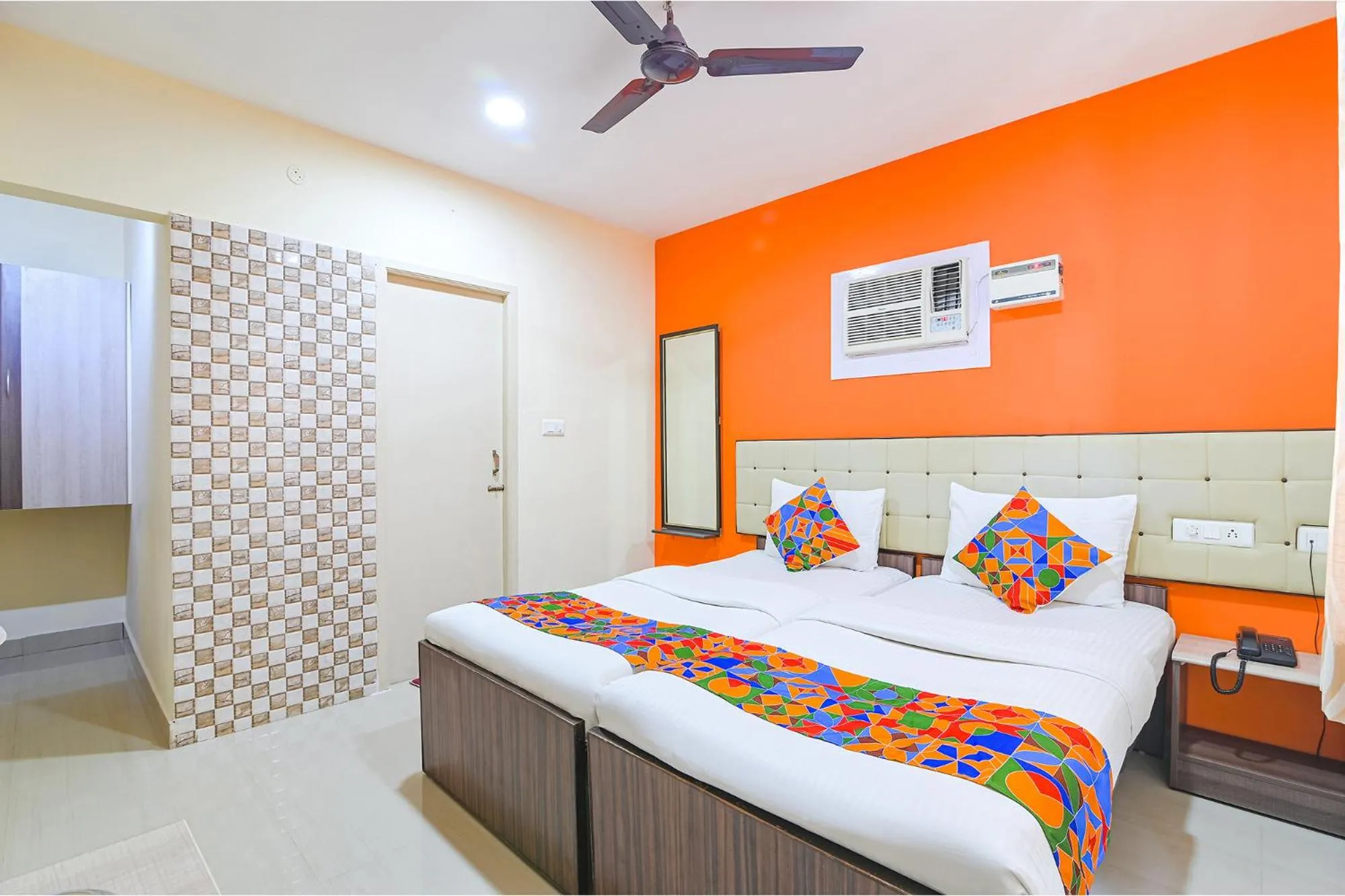 Bed in FabHotel VRJ Residency - 500M from Chennai Trade Center