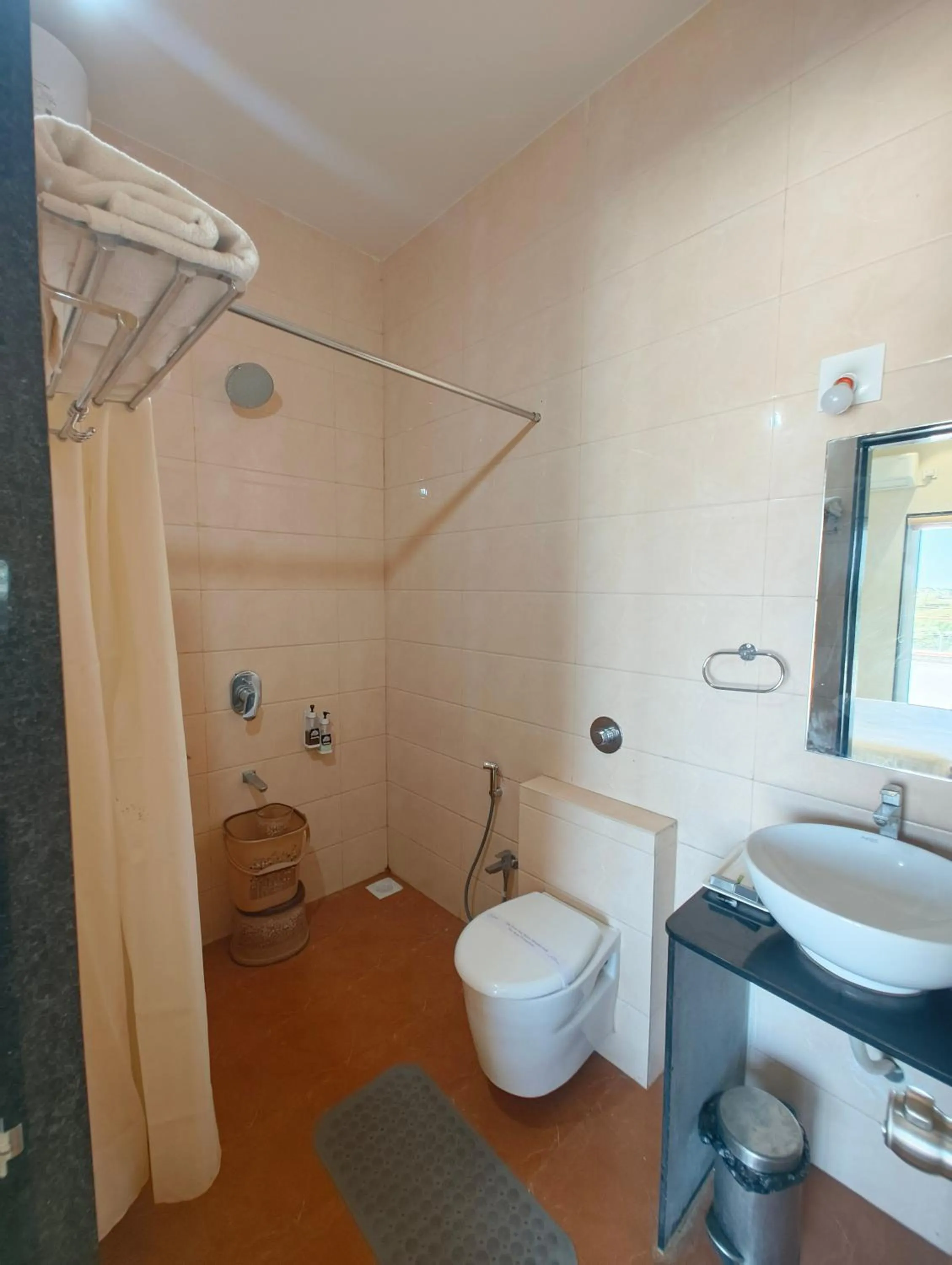 Bathroom in Flamingo Club and Resort Una 3 Km Away from Diu Check Post