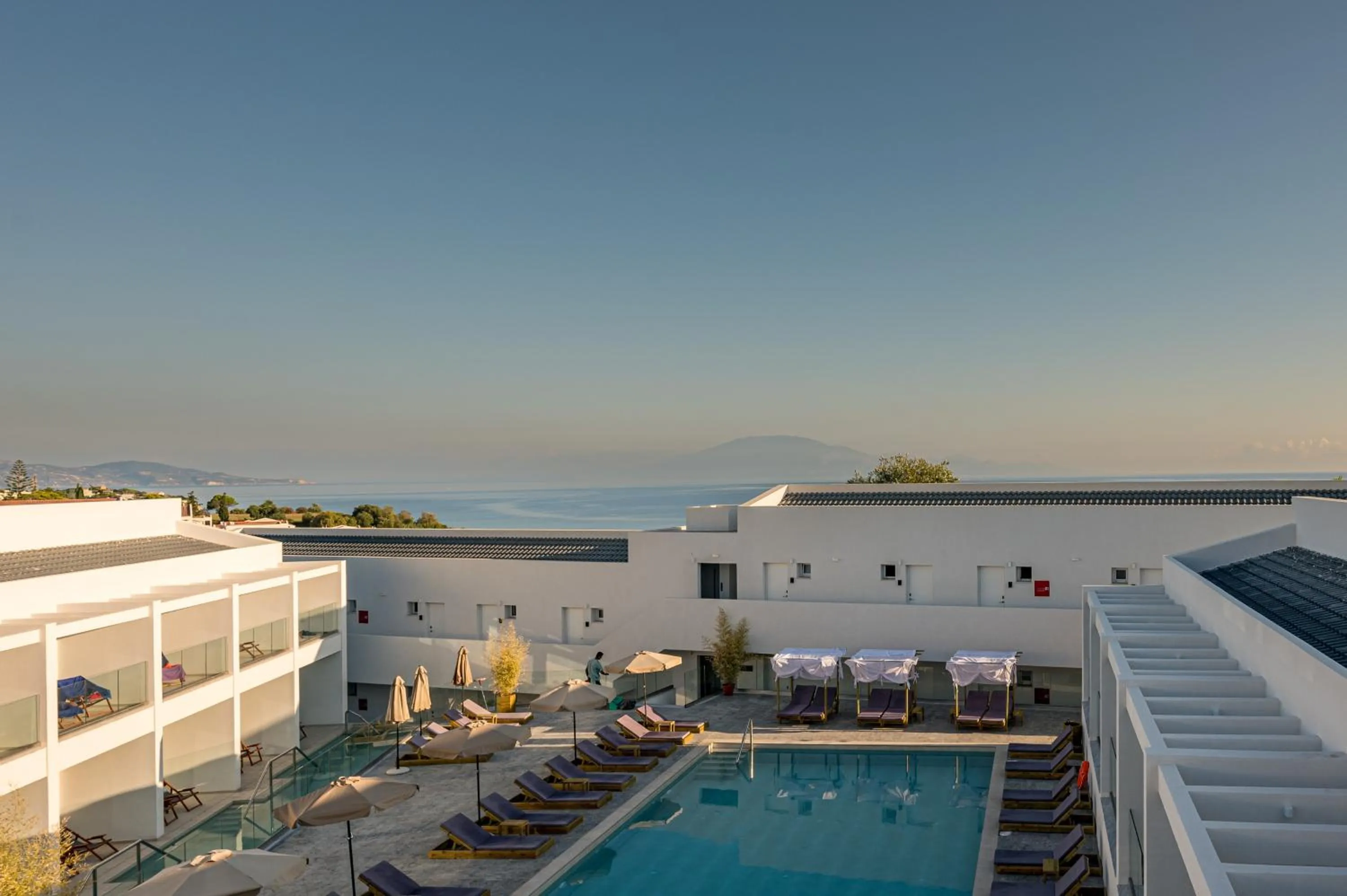 Pool view in Mirage Bleu Hotel