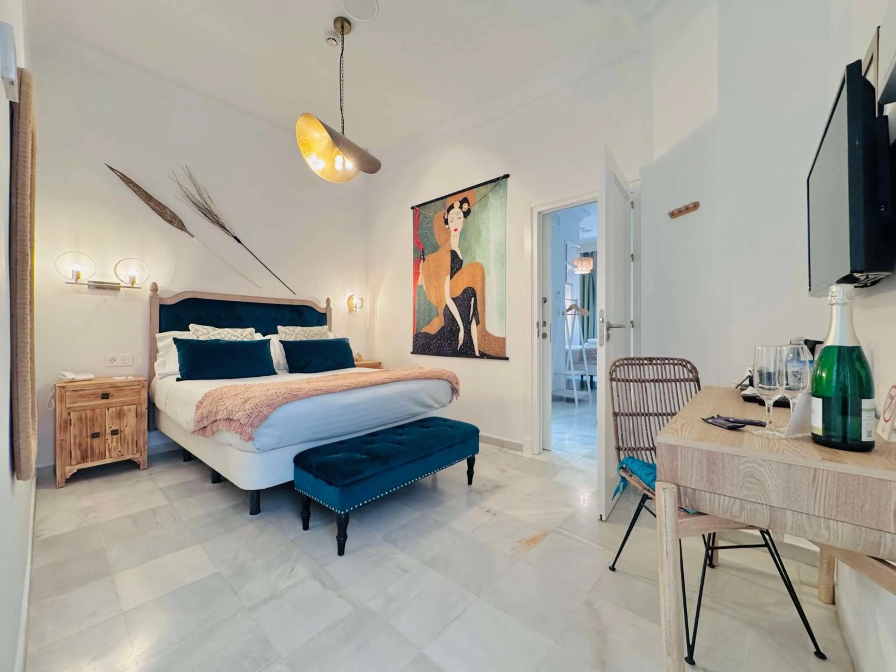 Bedroom, Bed in Hotel Boutique Las Cortes De Cádiz