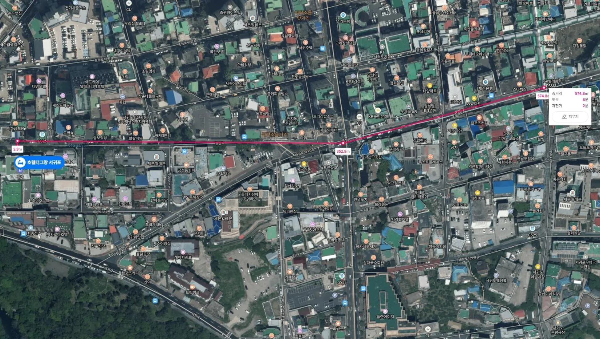 Bird's eye view in Hotel The Grang Seogwipo