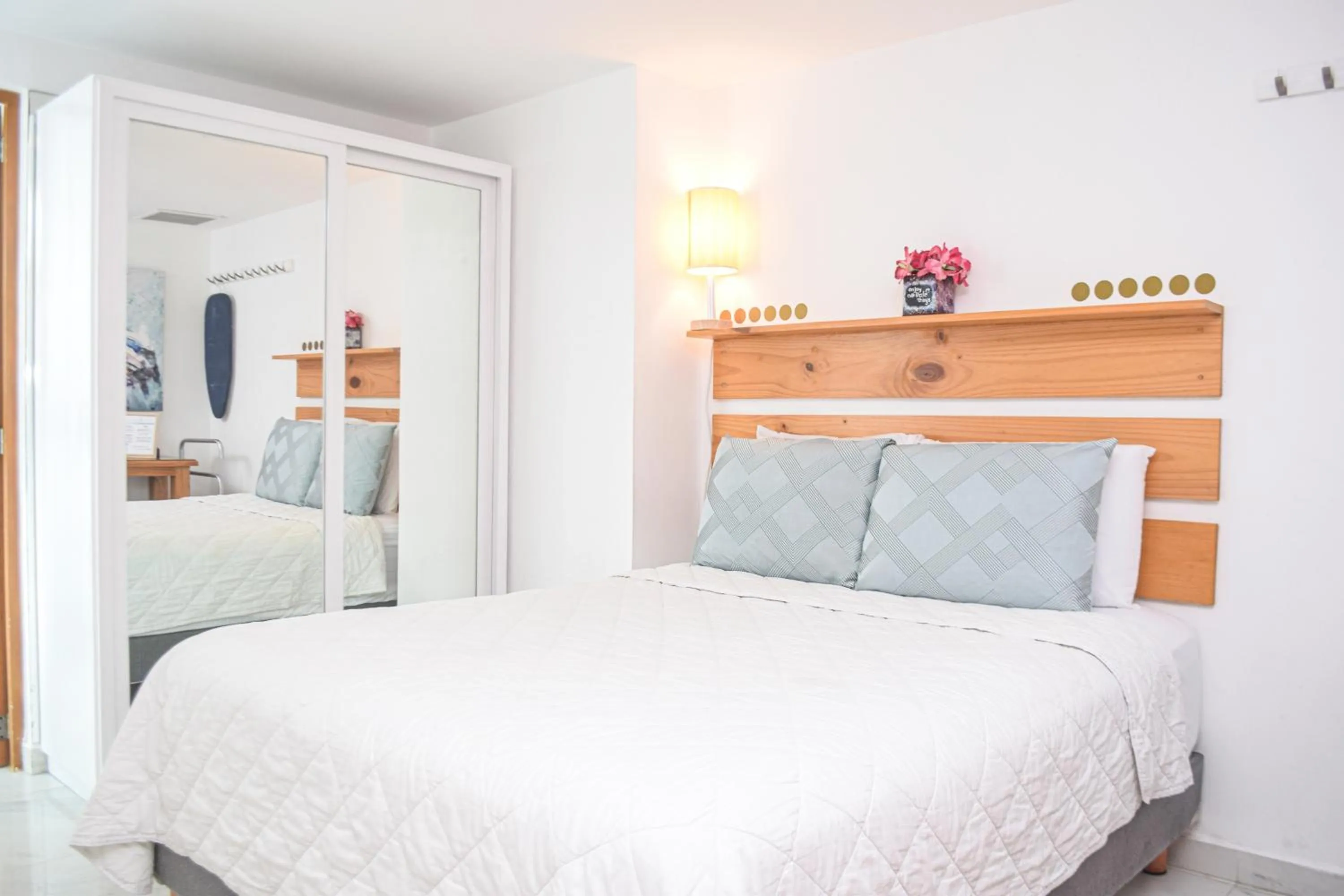 Bed in Estudio 4 sobre playa, alberca, gimnasio, jacuzzi