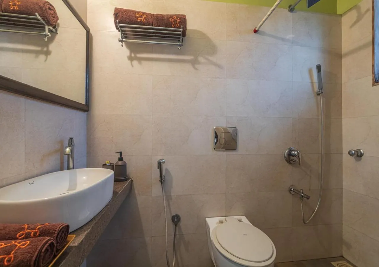 Shower in SaffronStays Oriana, Alibaug