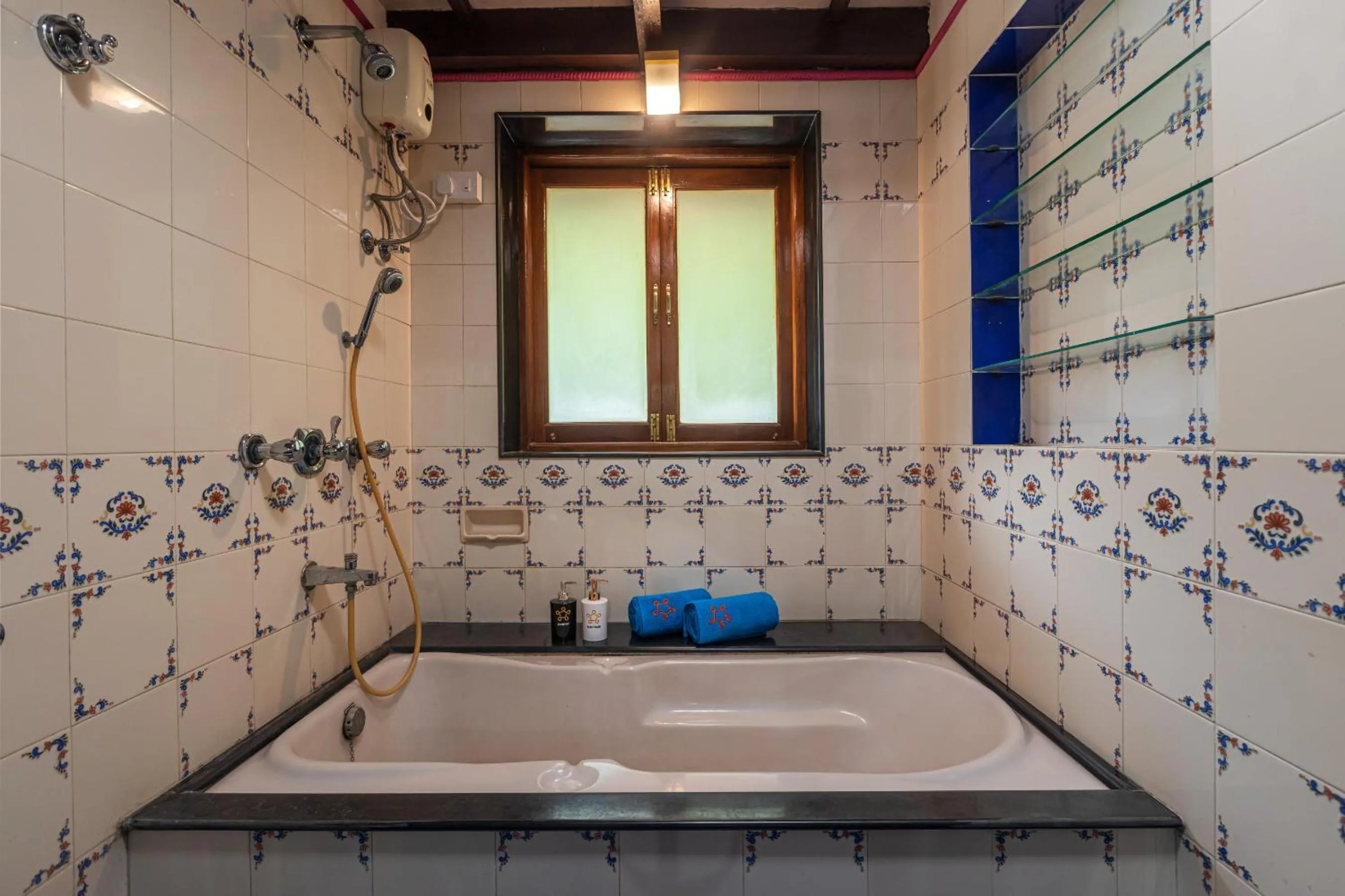 Bathroom in Saffronstays Alma Grove 3 BR Pet friendly with Pool & Nature View