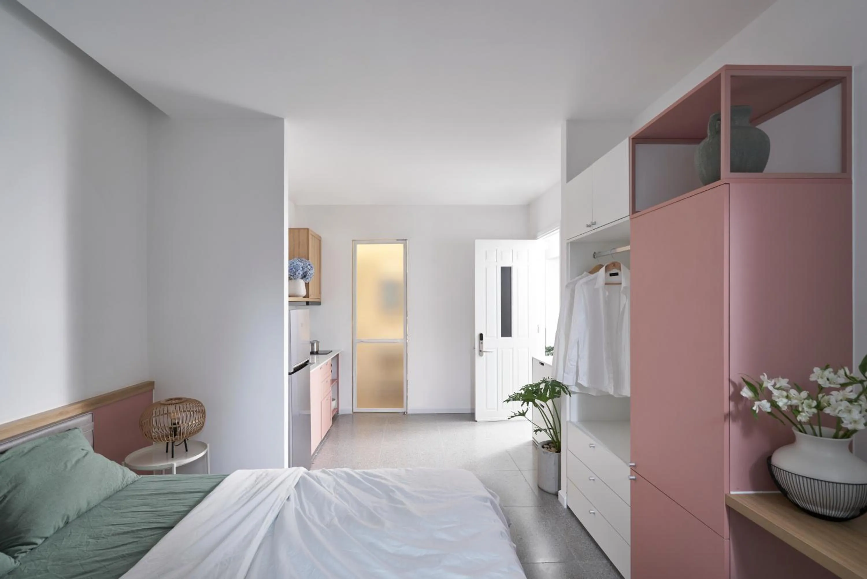 wardrobe, Bed in M Village Living Cao Thắng