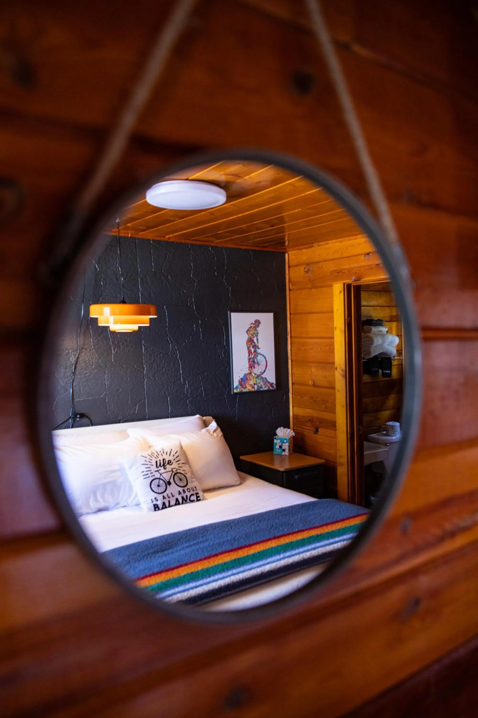 Decorative detail, Bed in Lodge at Poncha Springs