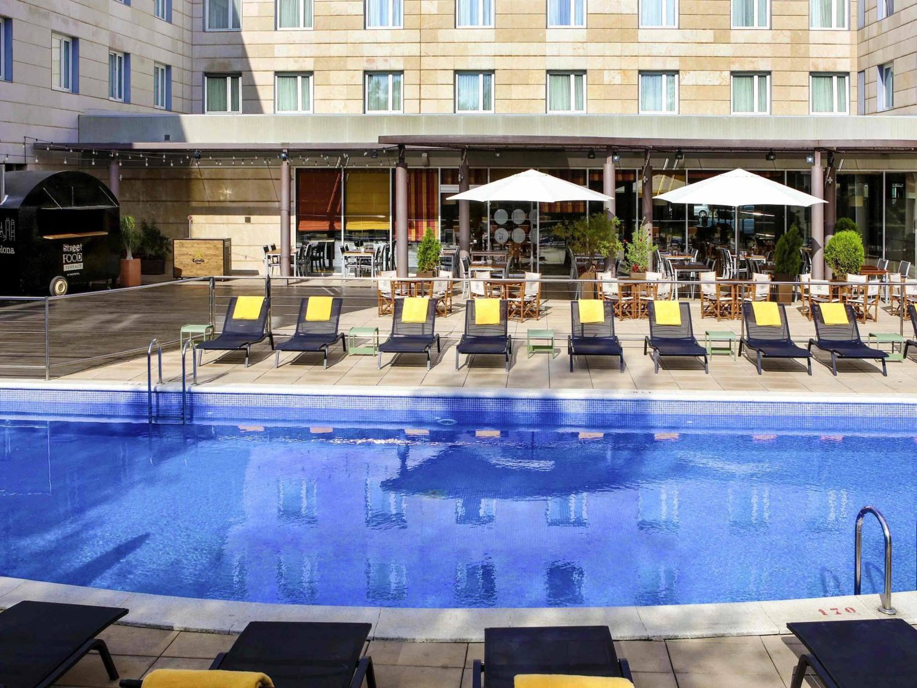 Pool view in Novotel Barcelona Cornellà
