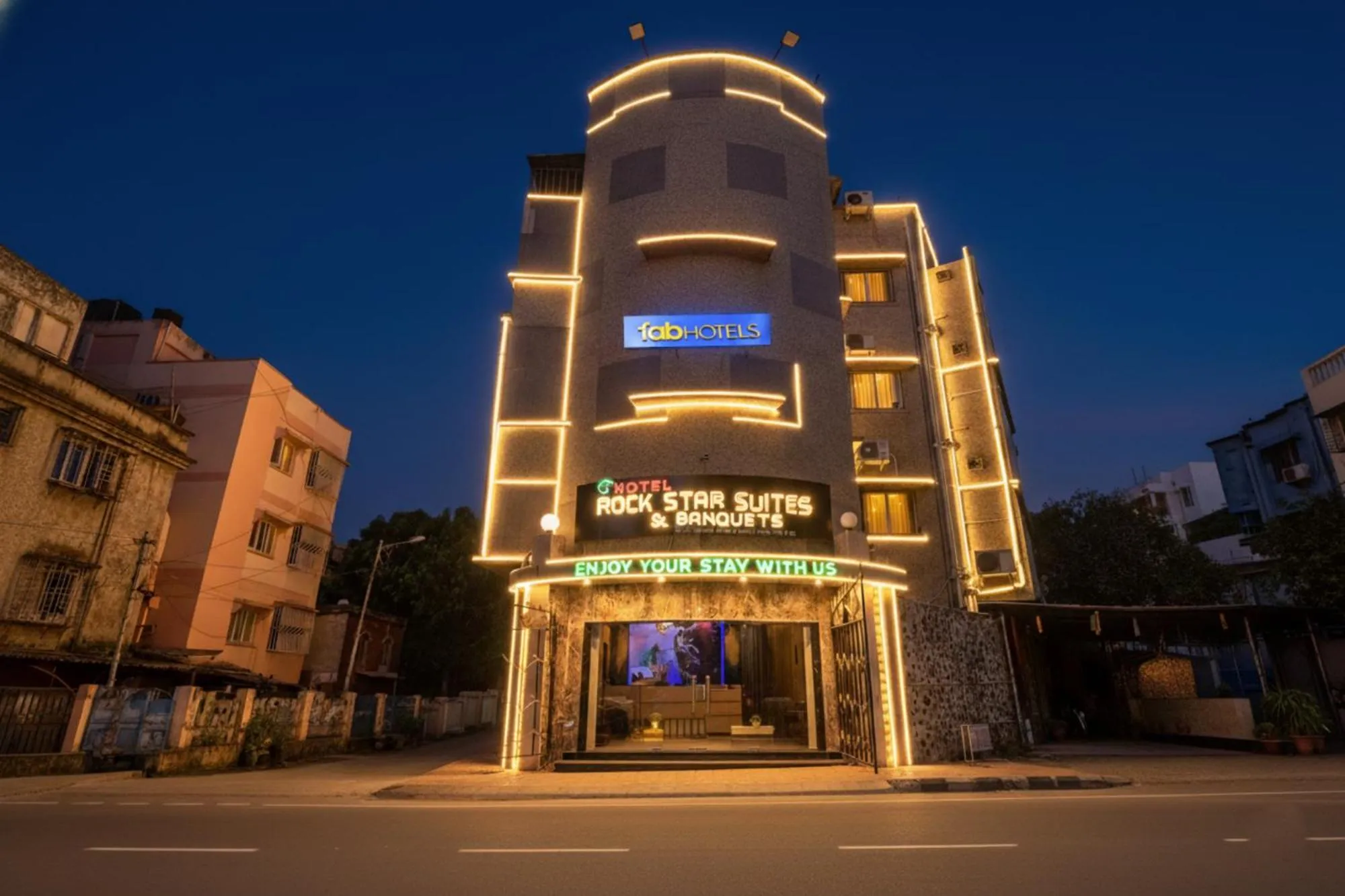 Property building in FabHotel Prime Rockstar Suites - Nr Park Circus 7 Point