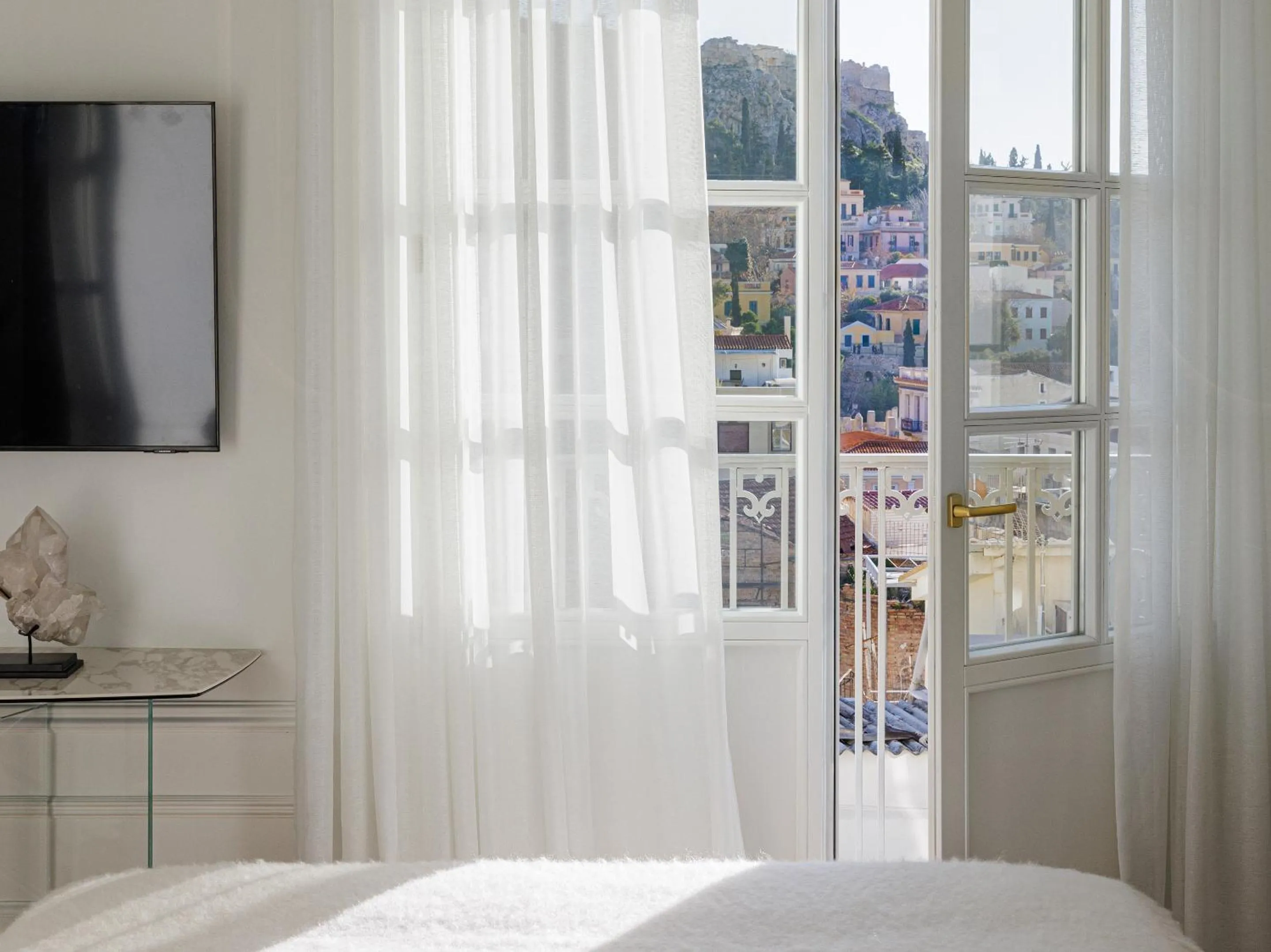 View (from property/room), Bed in The Dolli at Acropolis, A Hotel to Live