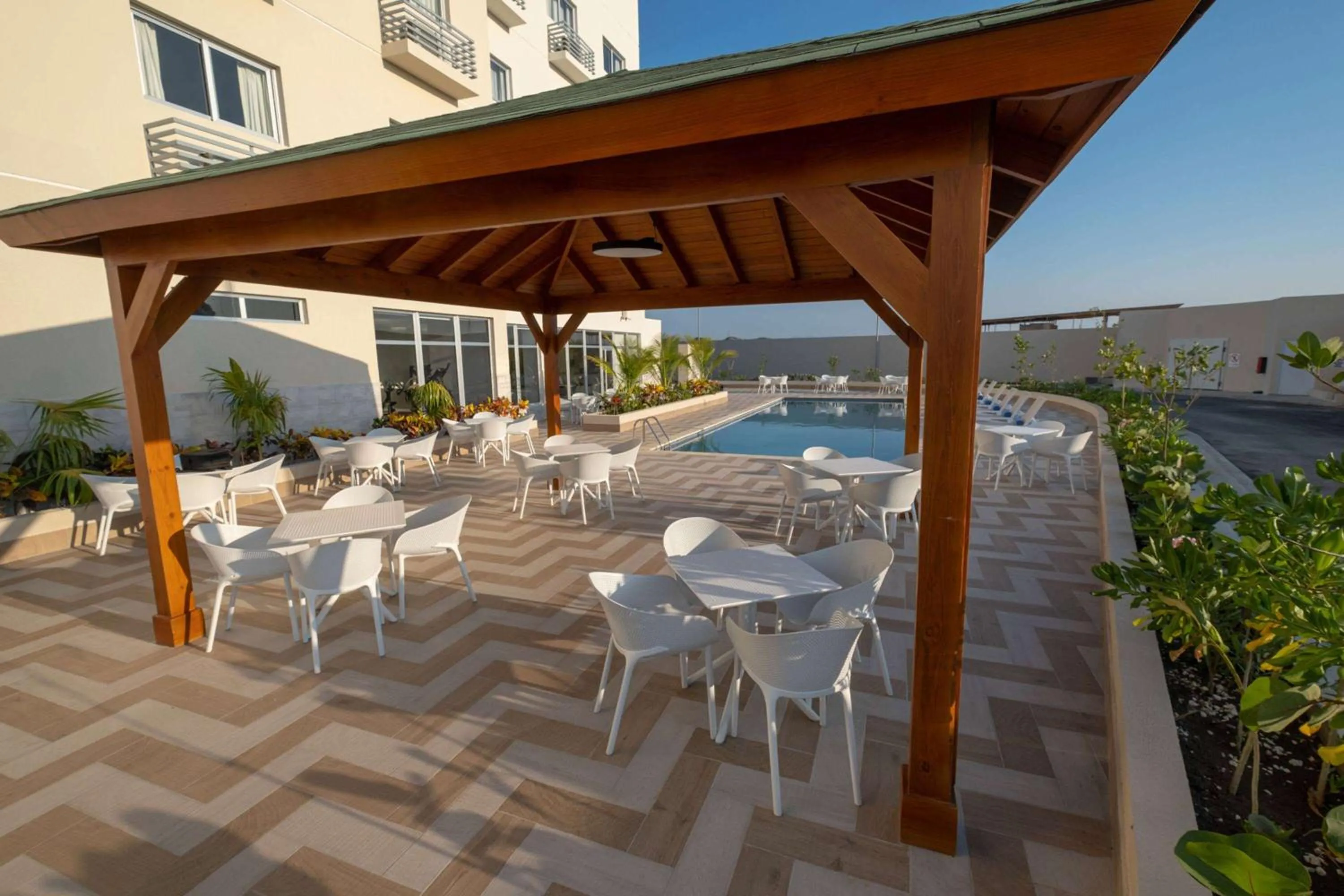 Pool view in Super 8 by Wyndham Manzanillo