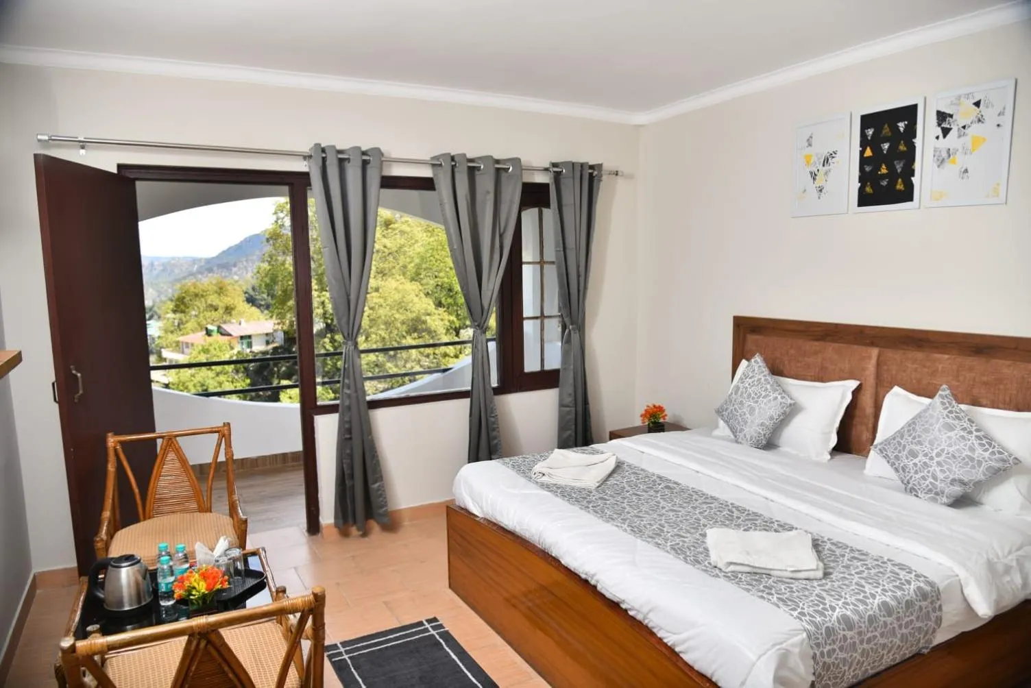 Mountain view, Bed in Kumaon Roop Resort Near Neem Karoli Temple