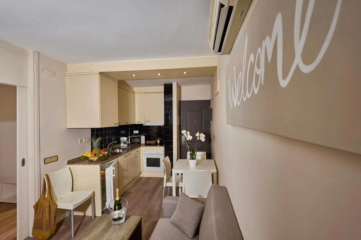 Kitchen or kitchenette in Aparthotel Comtat Sant Jordi