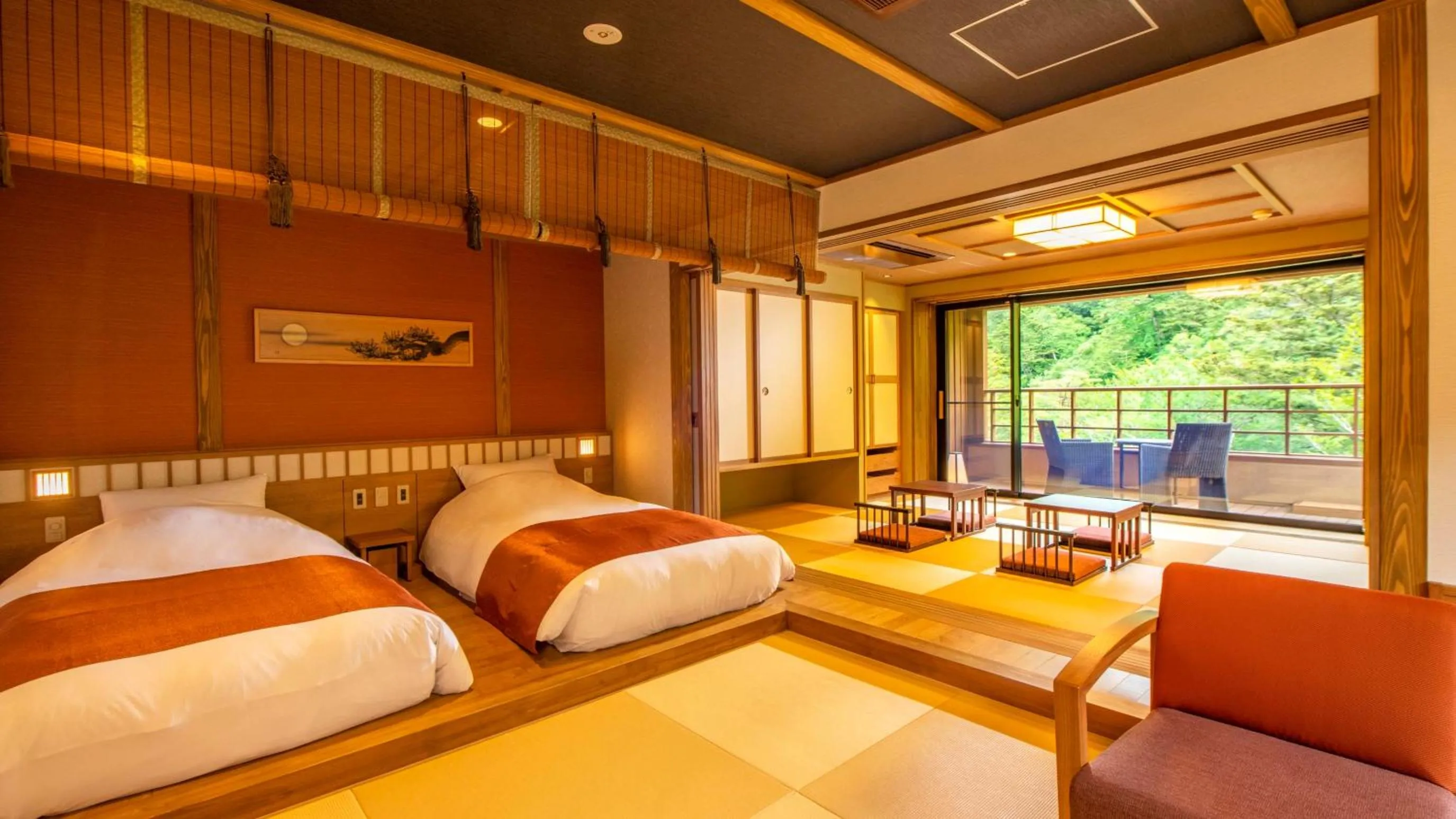 Bedroom, Bed in Shionoyu Onsen Rengetsu