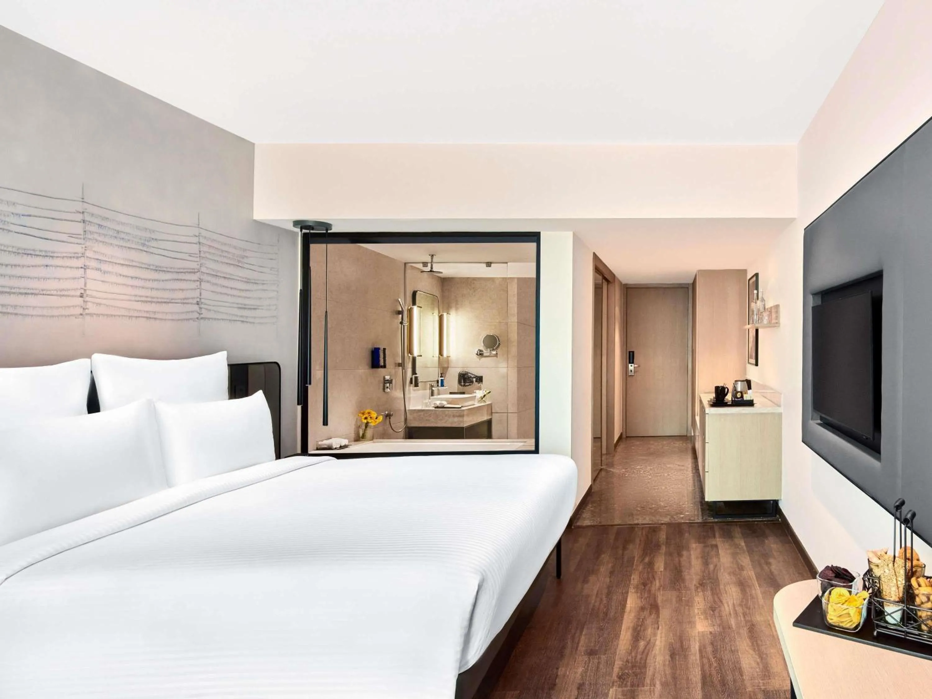 Property building, Bed in Novotel Mumbai International Airport