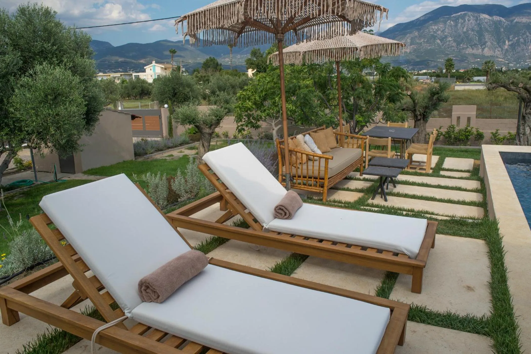 sunbed in Elaia Grove