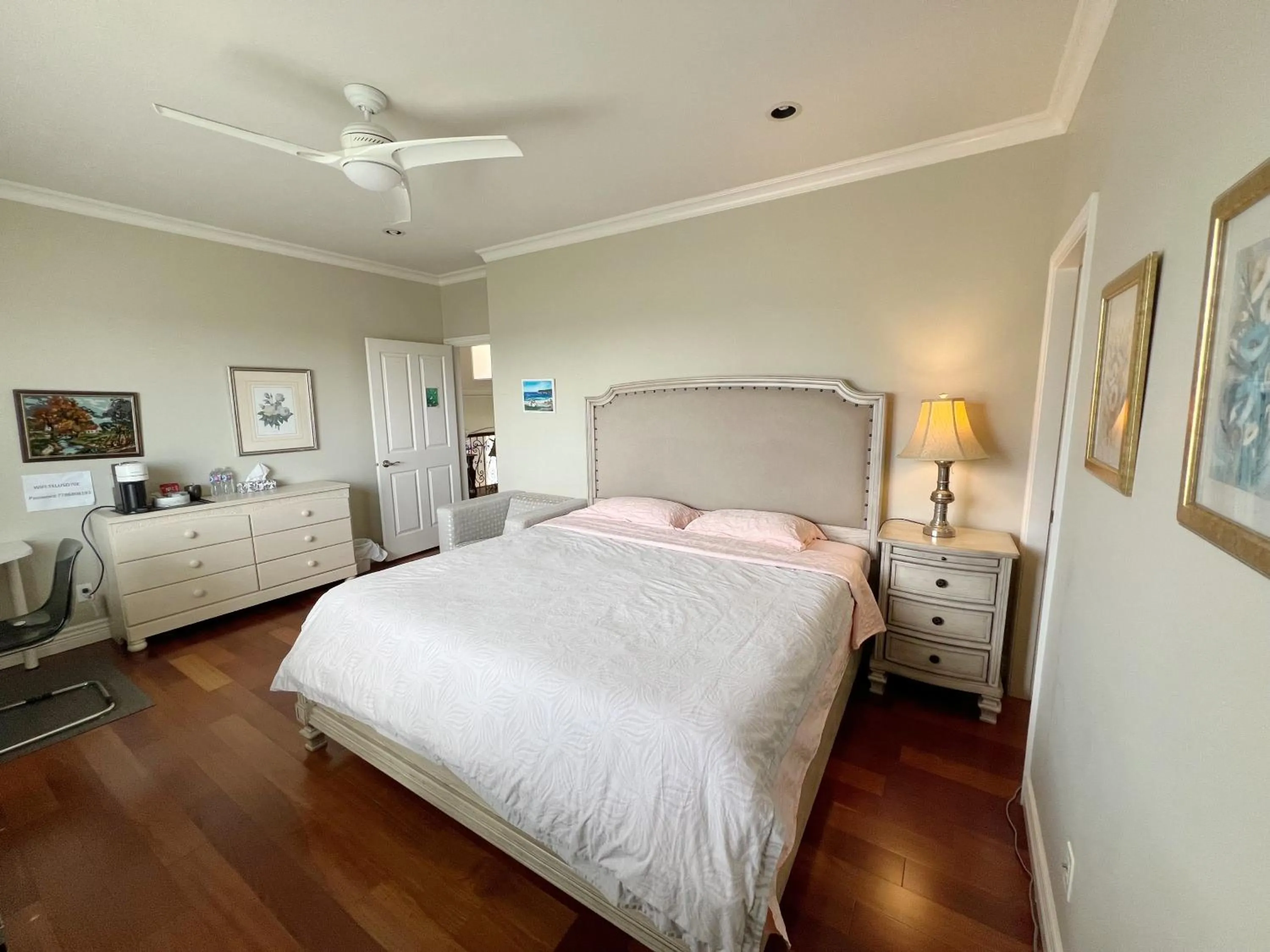 A cozy bedroom with a private washroom close to YVR Richmond