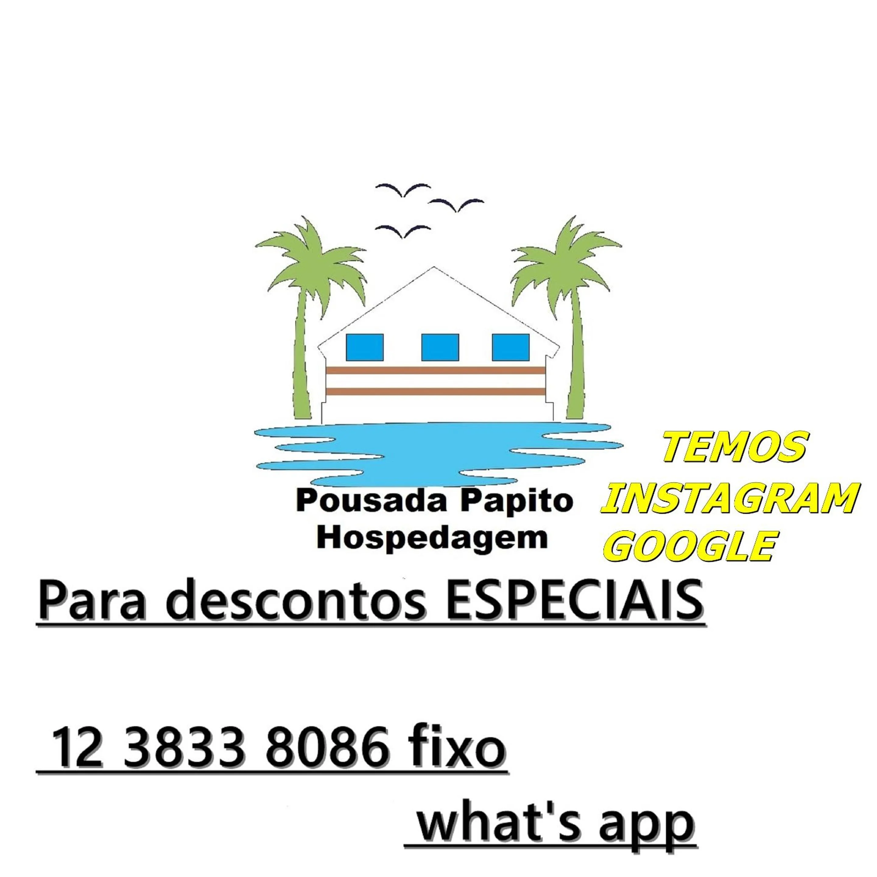 Text overlay in Pousada Ubatuba