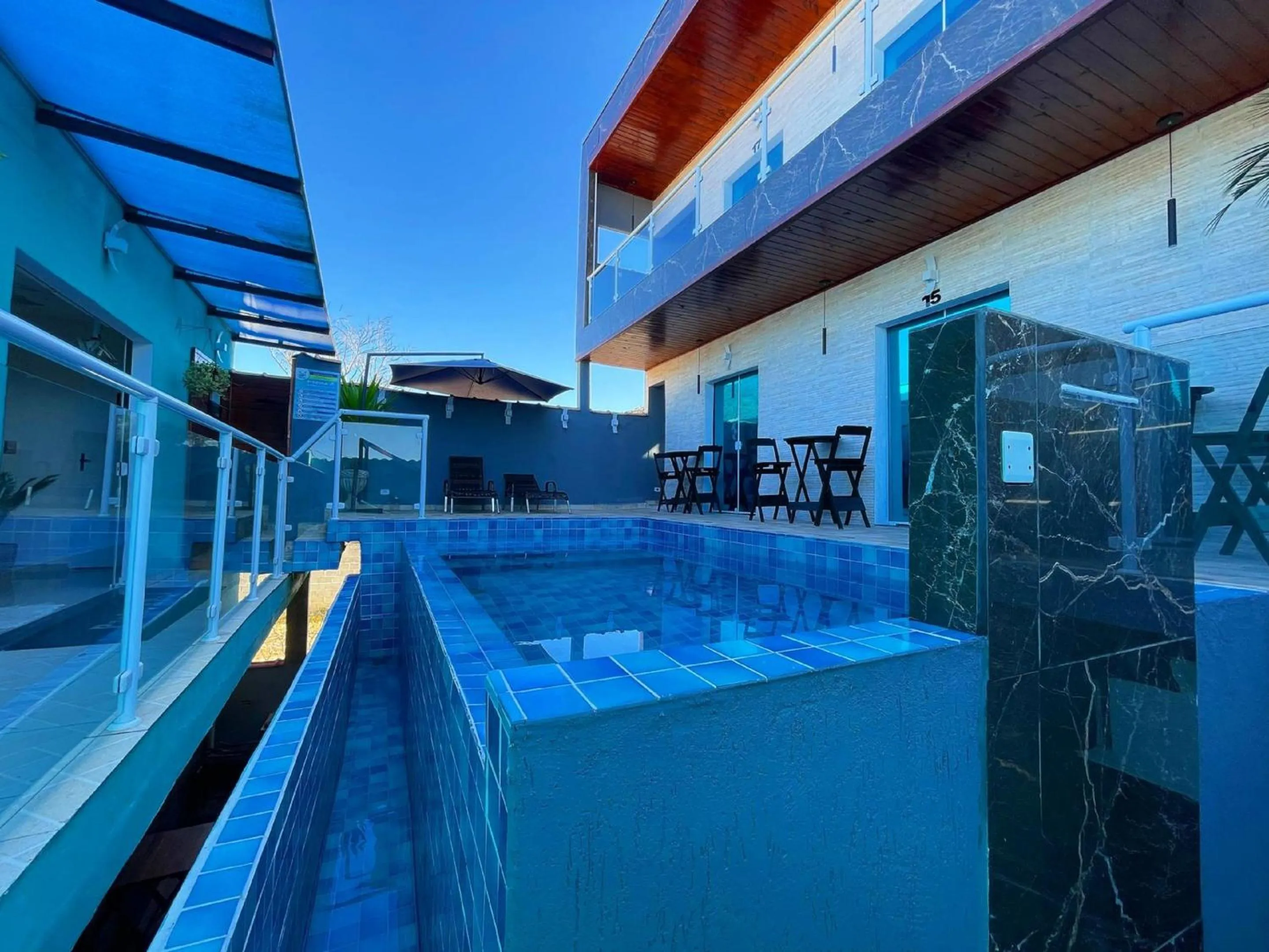 Pool view in Pousada Ubatuba