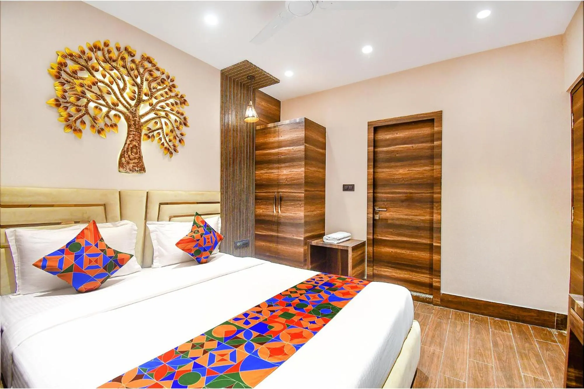 Bed in FabHotel Prime Jalsa - Nr Axis Mall