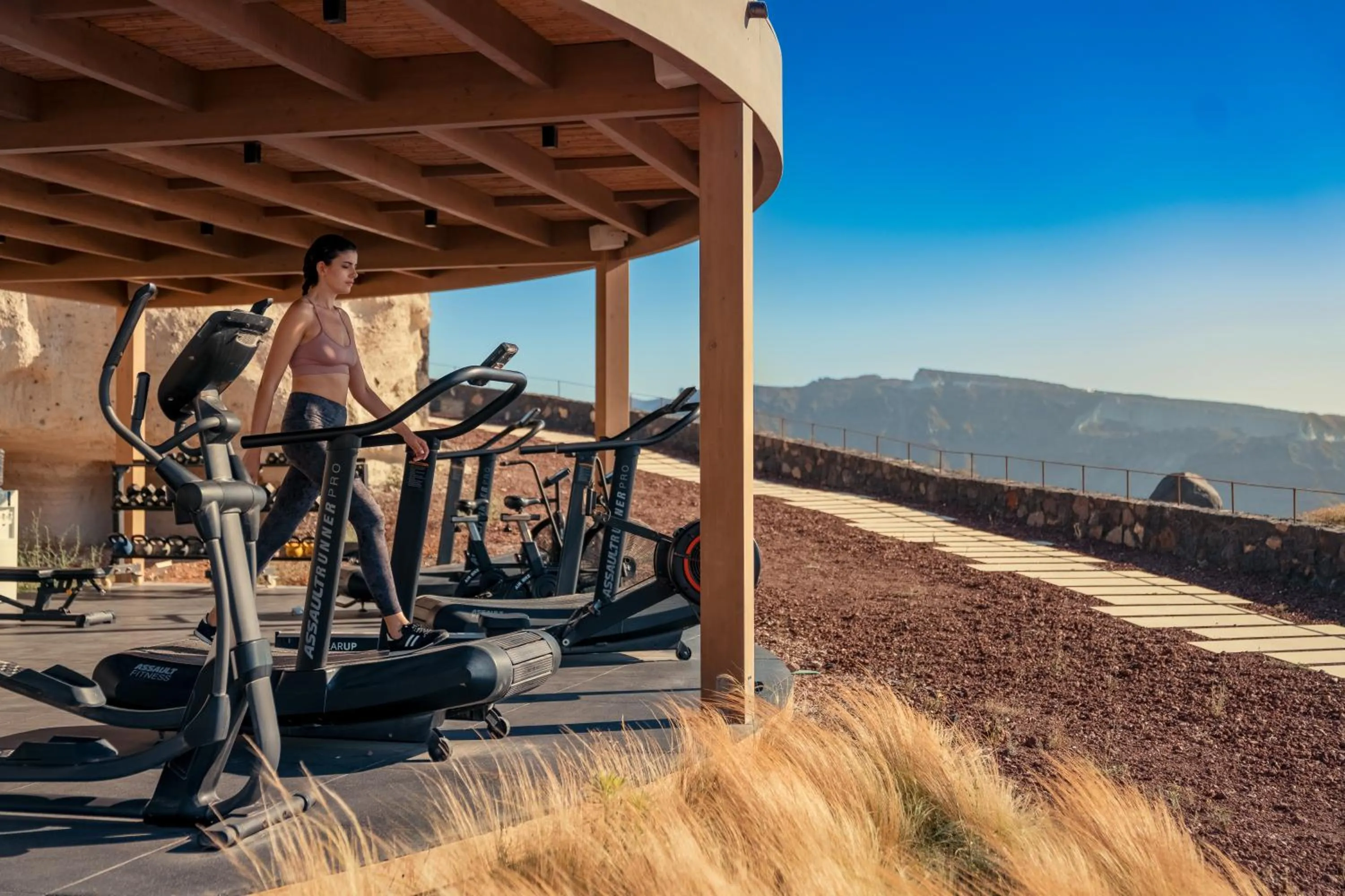 Fitness centre/facilities in Santo Mine Oia Suites