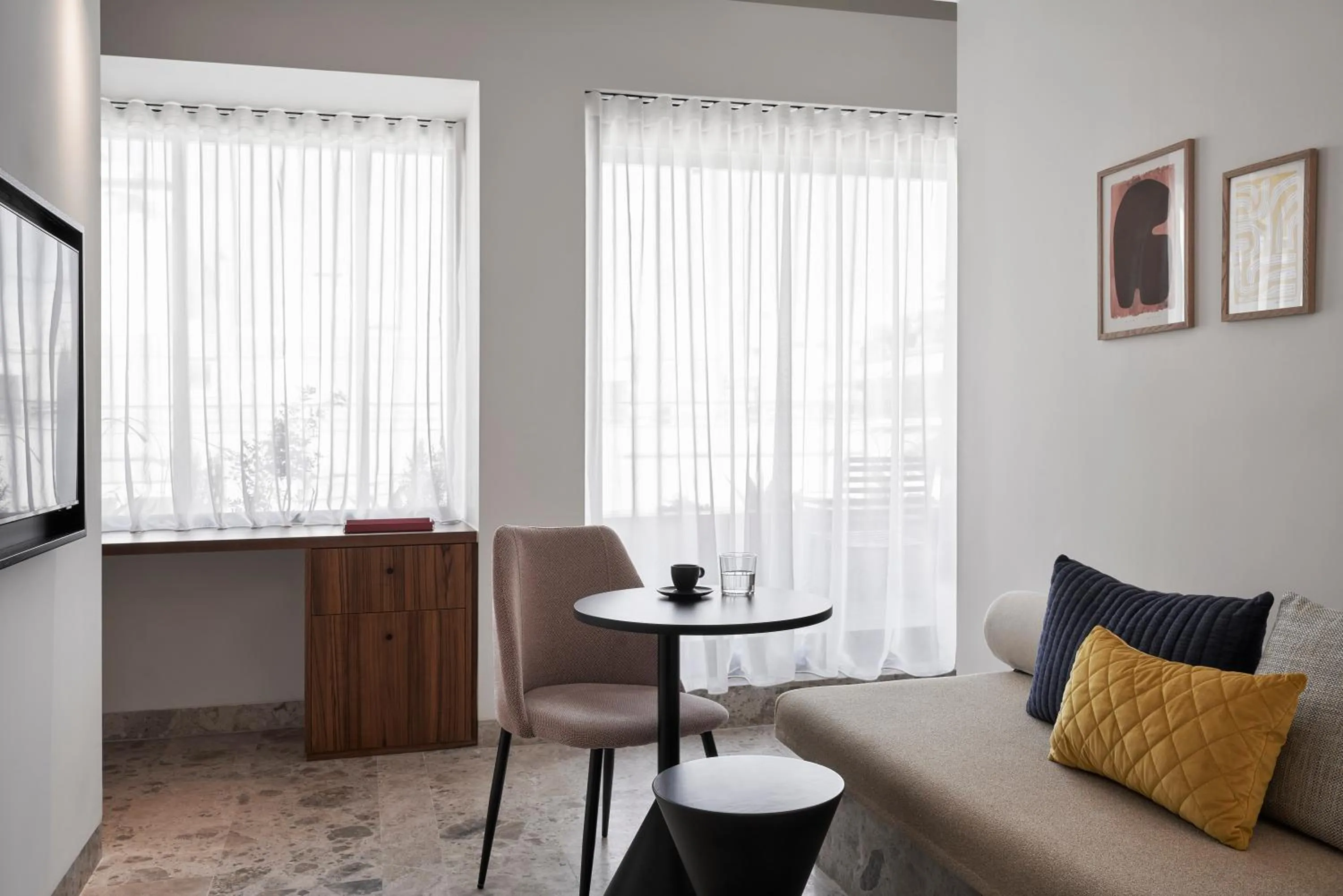 Living room in The Social Athens Hotel, a member of Radisson Individuals