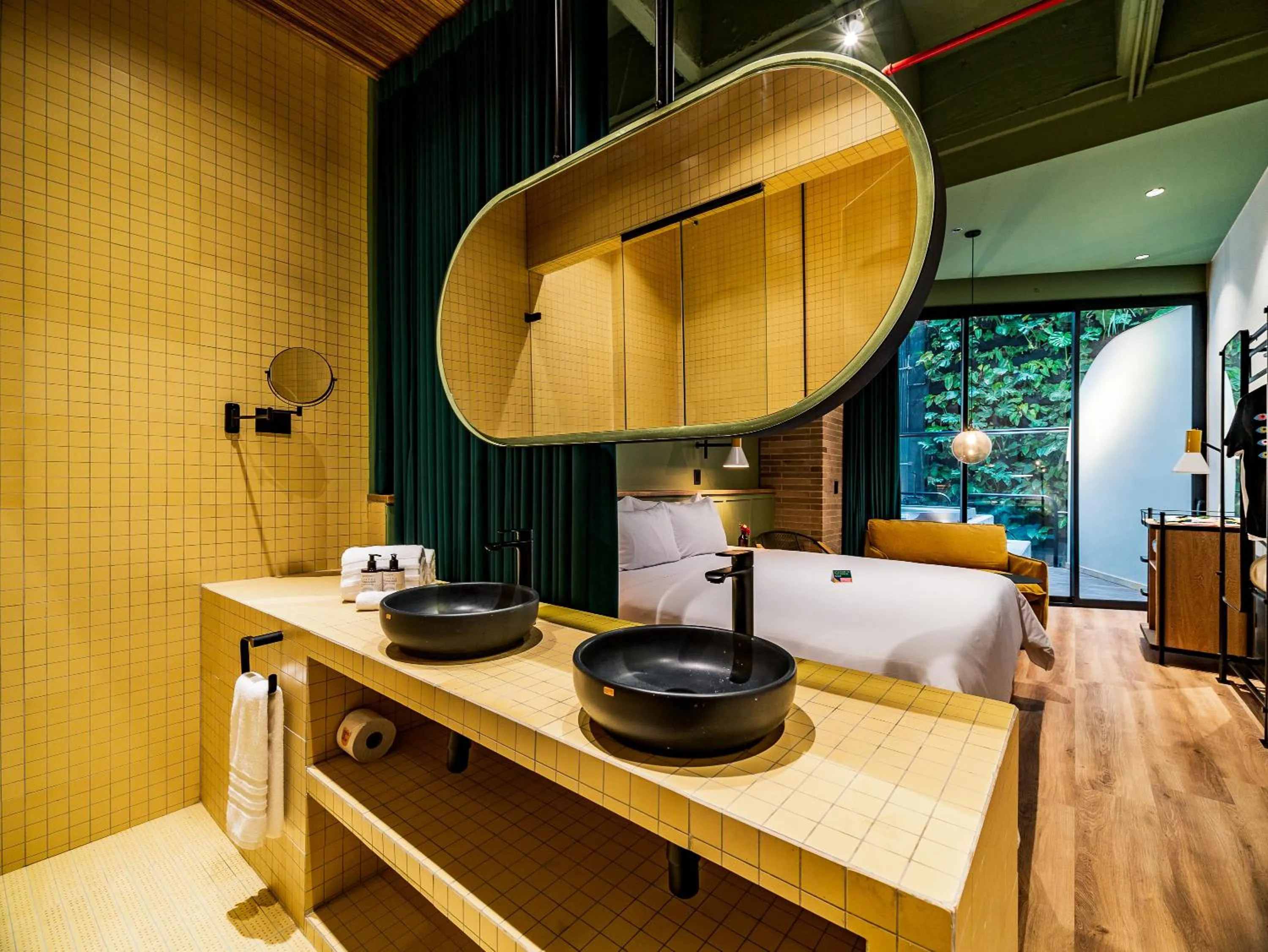 Bathroom, Bed in The Somos Bold Hotel