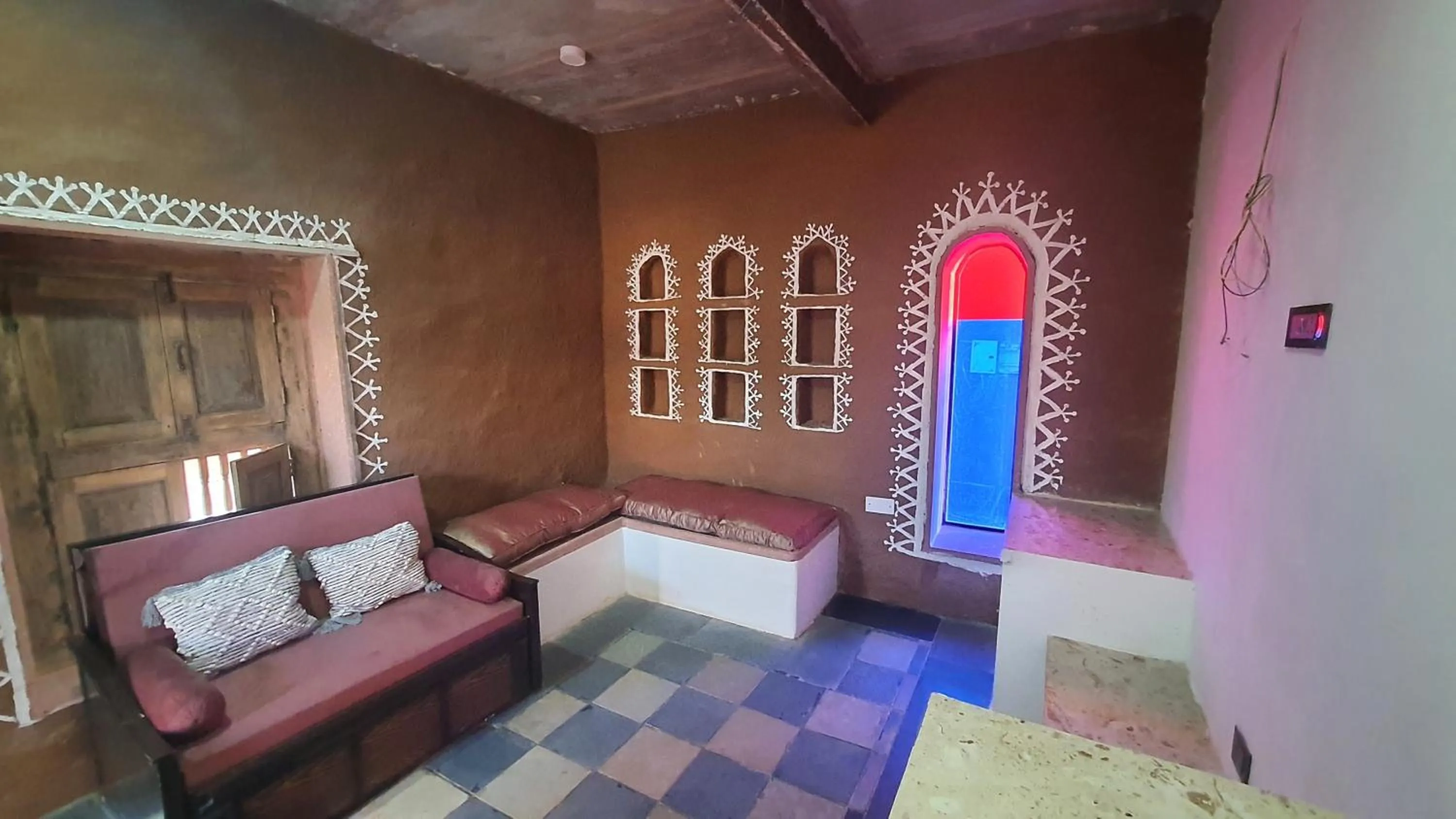Living room, Bed in Sariska Kasba - A Village Resort