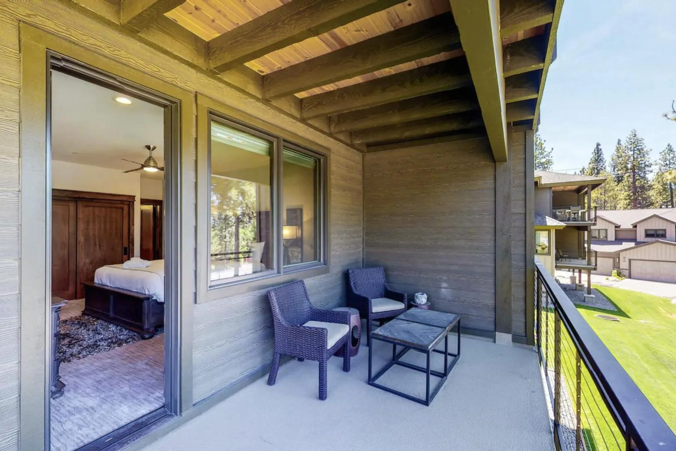 Patio, Bed in Gondola Vista Luxury Villas by Ski Heavenly & Beaches