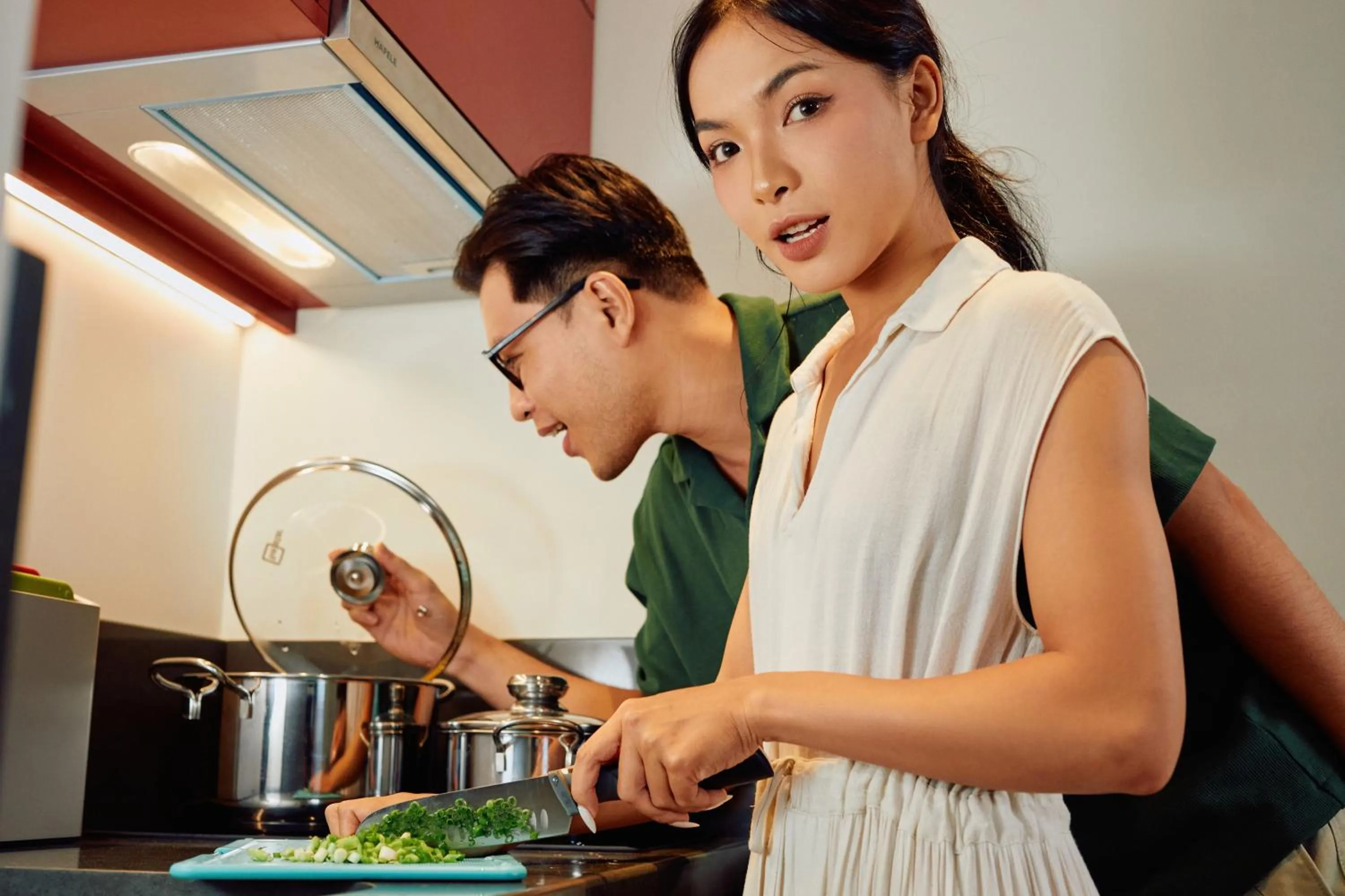 Kitchen or kitchenette in Wink Icon Hotel Danang Riverside - 24hrs Stay & Rooftop Pool Bar