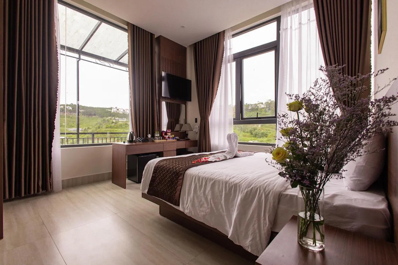 Bedroom, Bed in GREENECO DA LAT HOTEL - Khách sạn Green Eco Đà Lạt