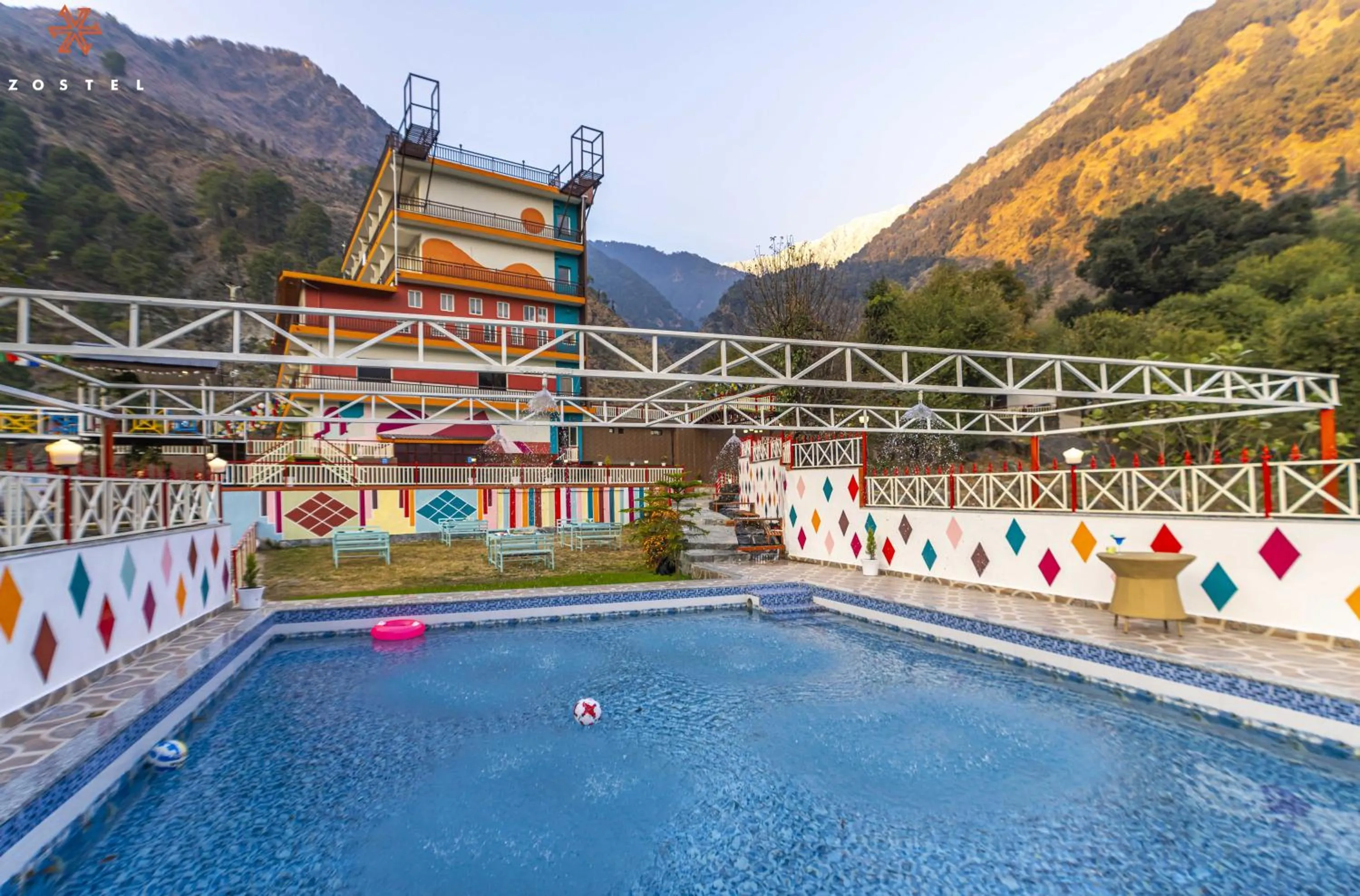 Swimming pool in Zostel Plus Kareri