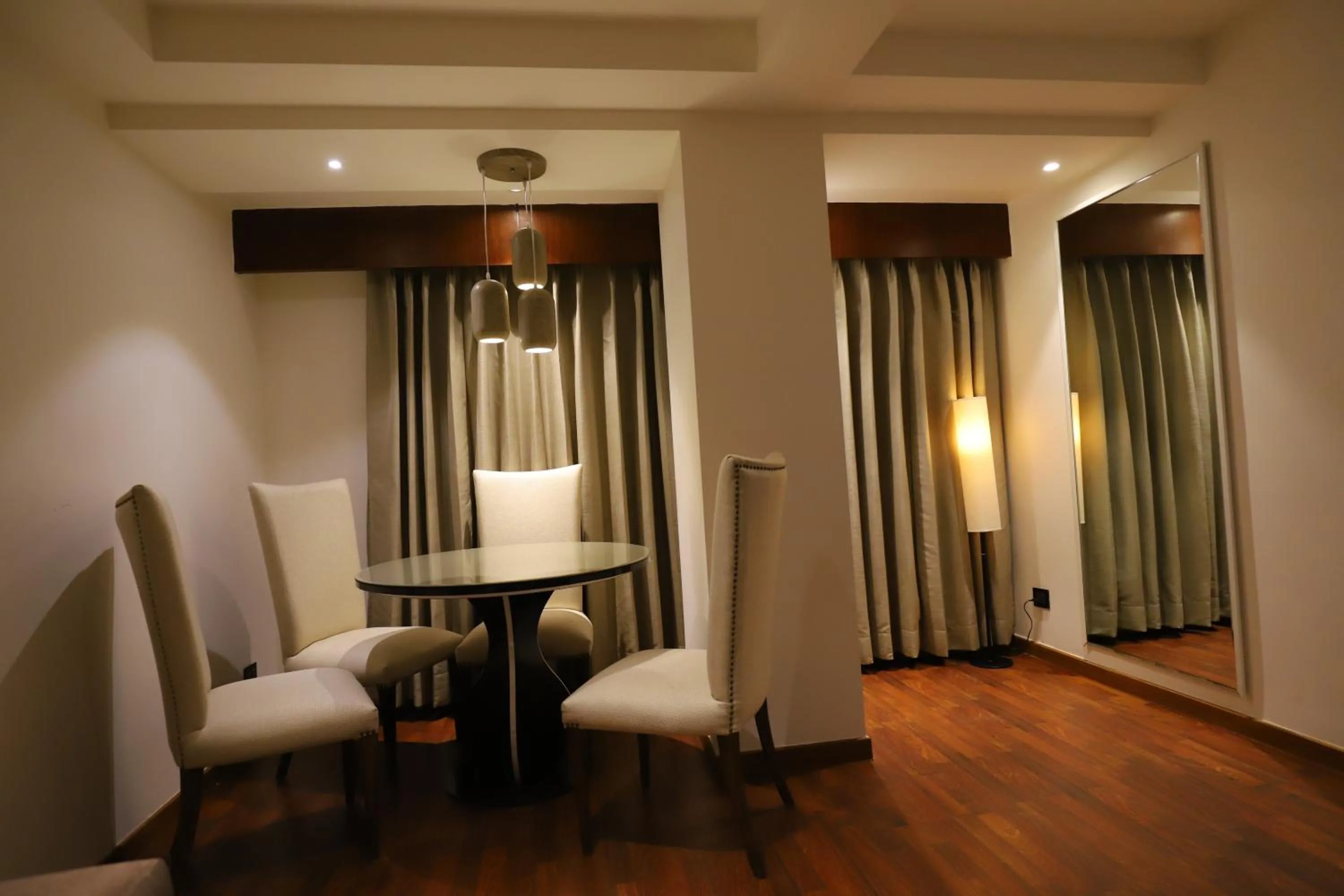 Seating area in The Pristine Hotel