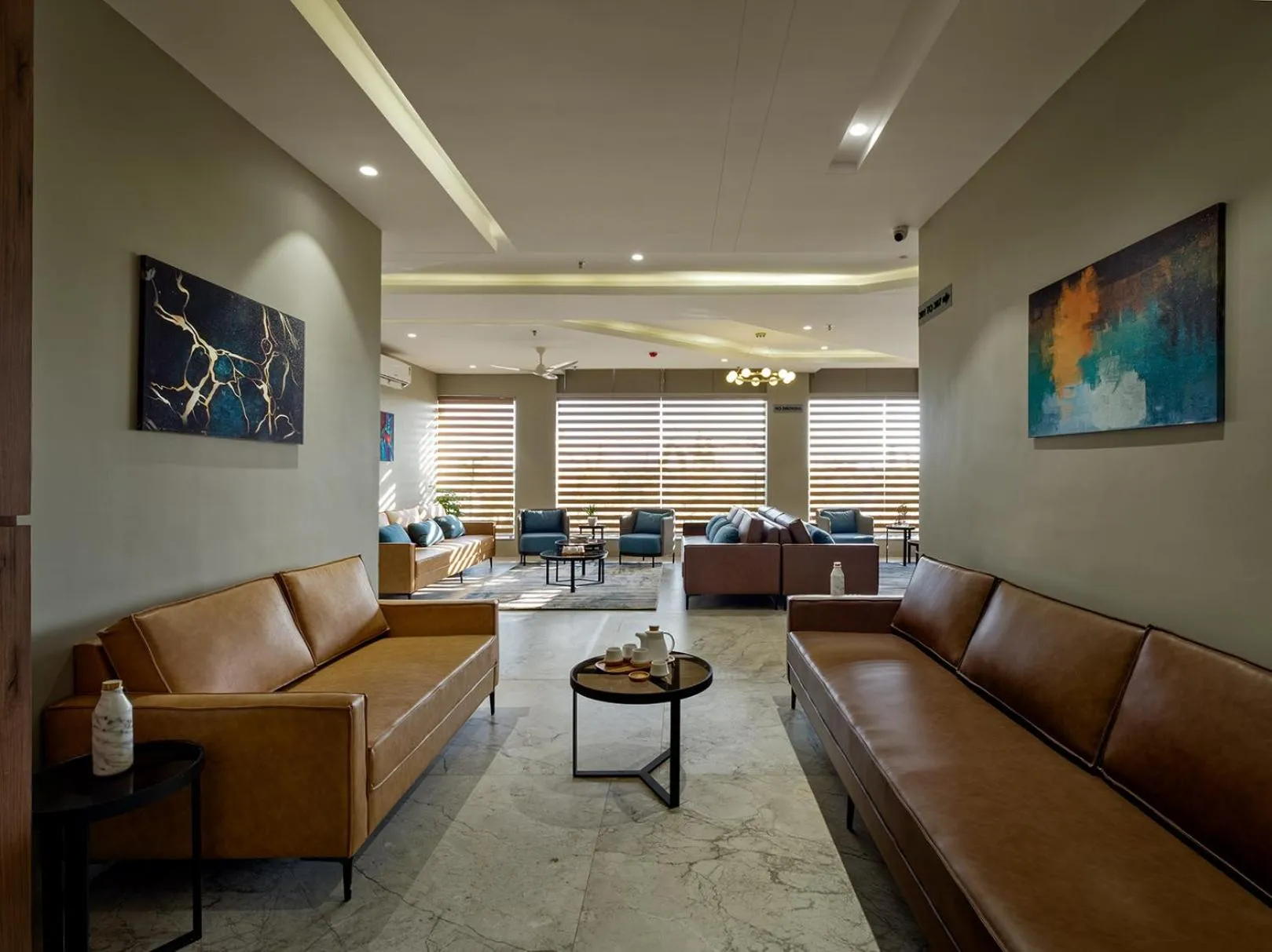 Seating area in Hotel Akruti, Nanded