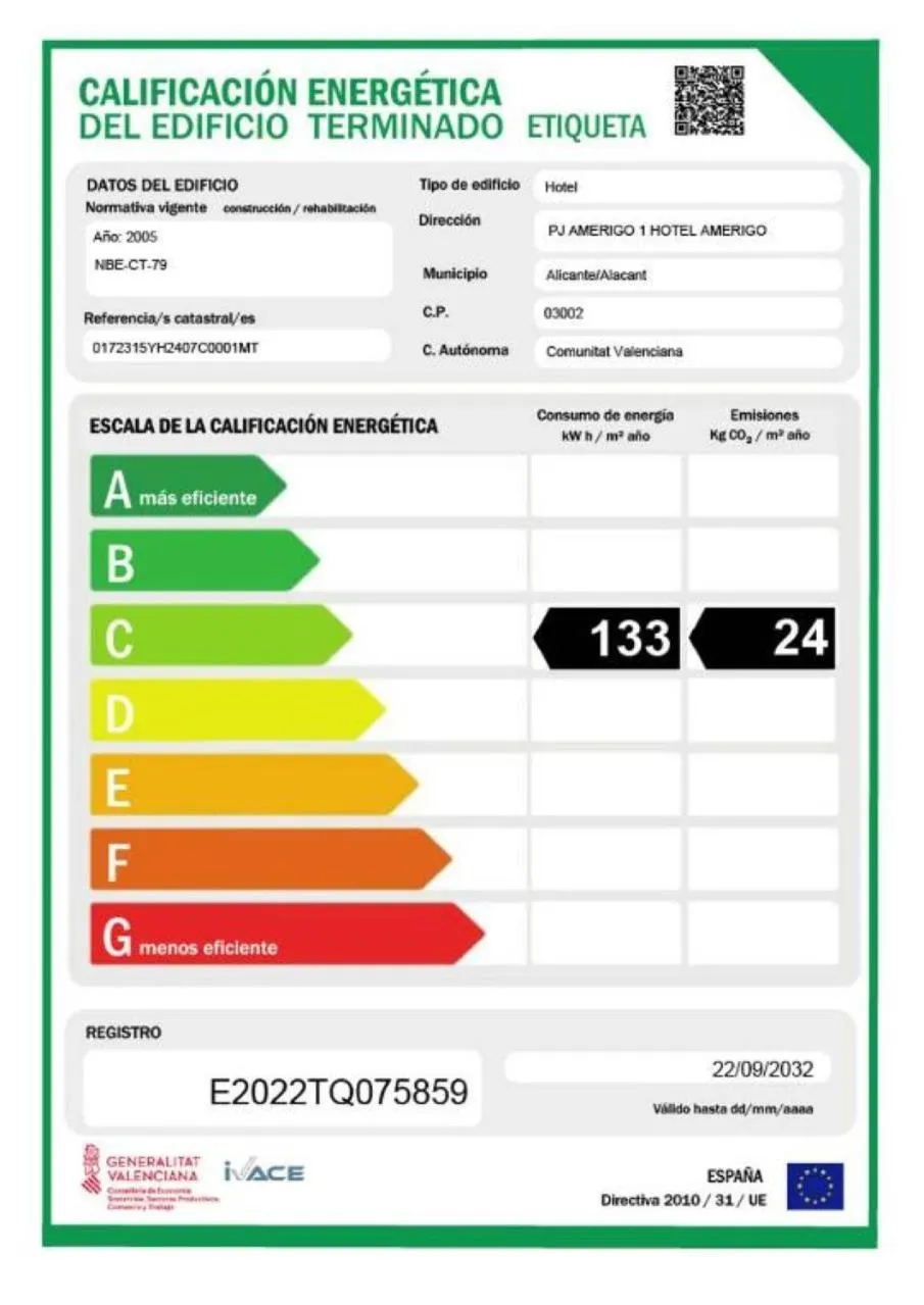 Certificate/Award in Hospes Amérigo, Alicante, a Member of Design Hotels