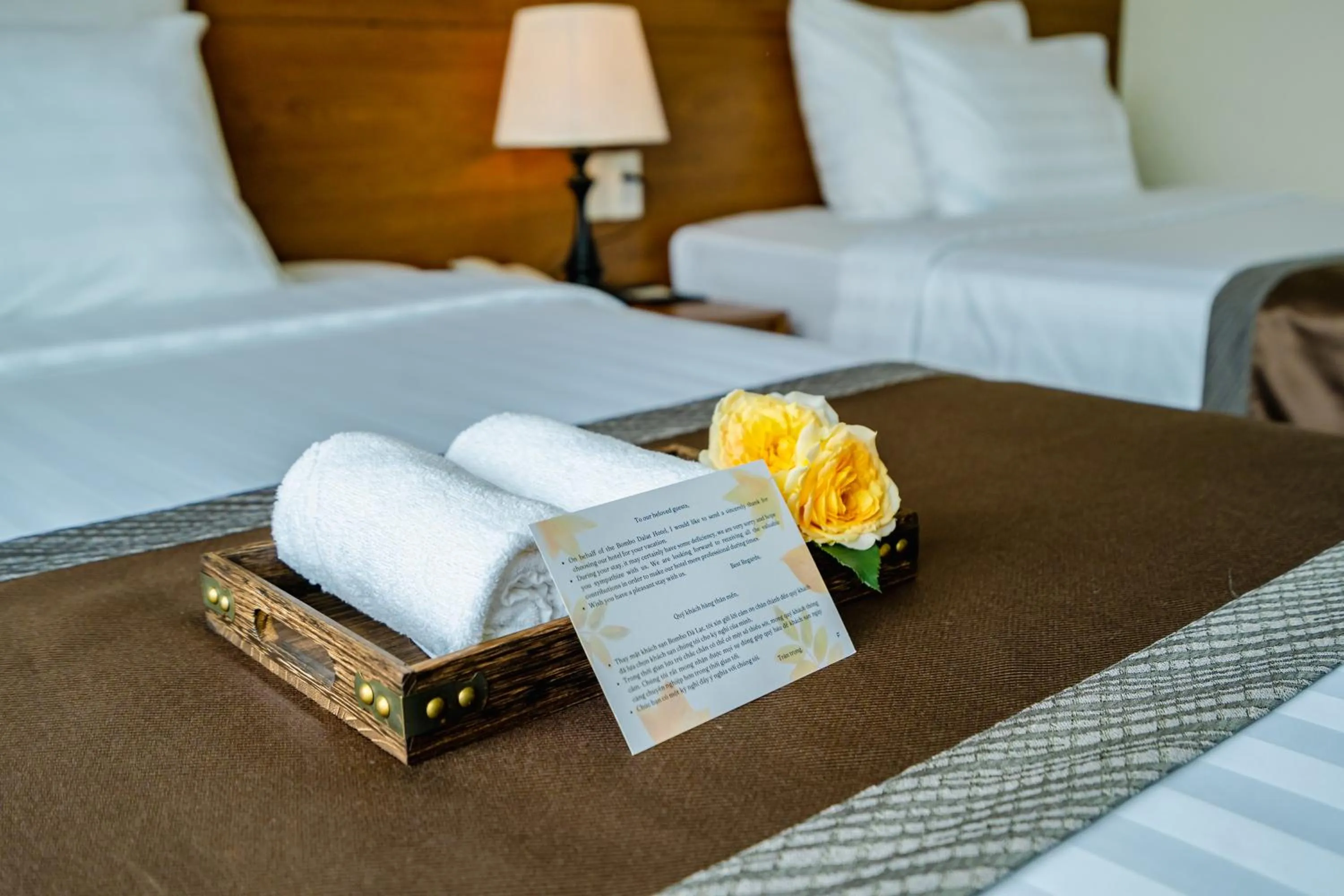 Bed in Bombo DaLat Hotel