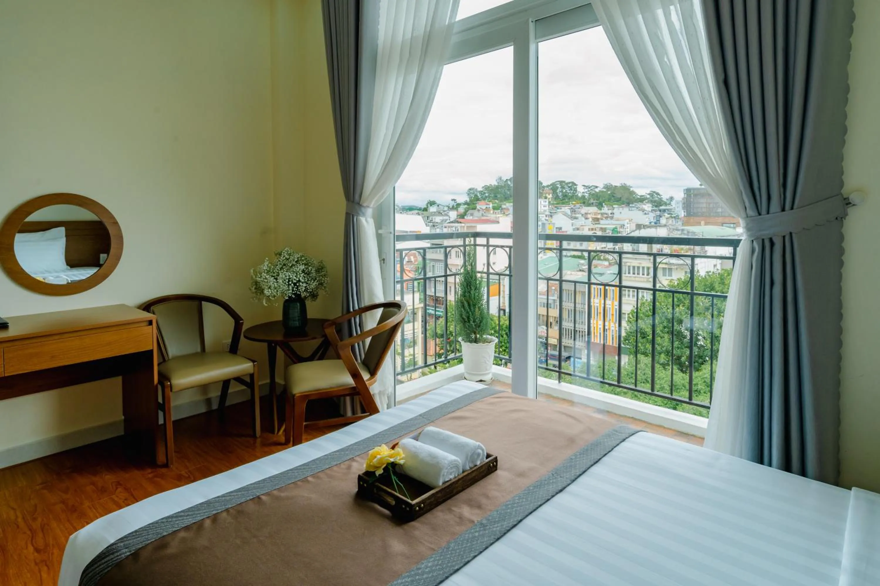 Natural landscape, Bed in Bombo DaLat Hotel