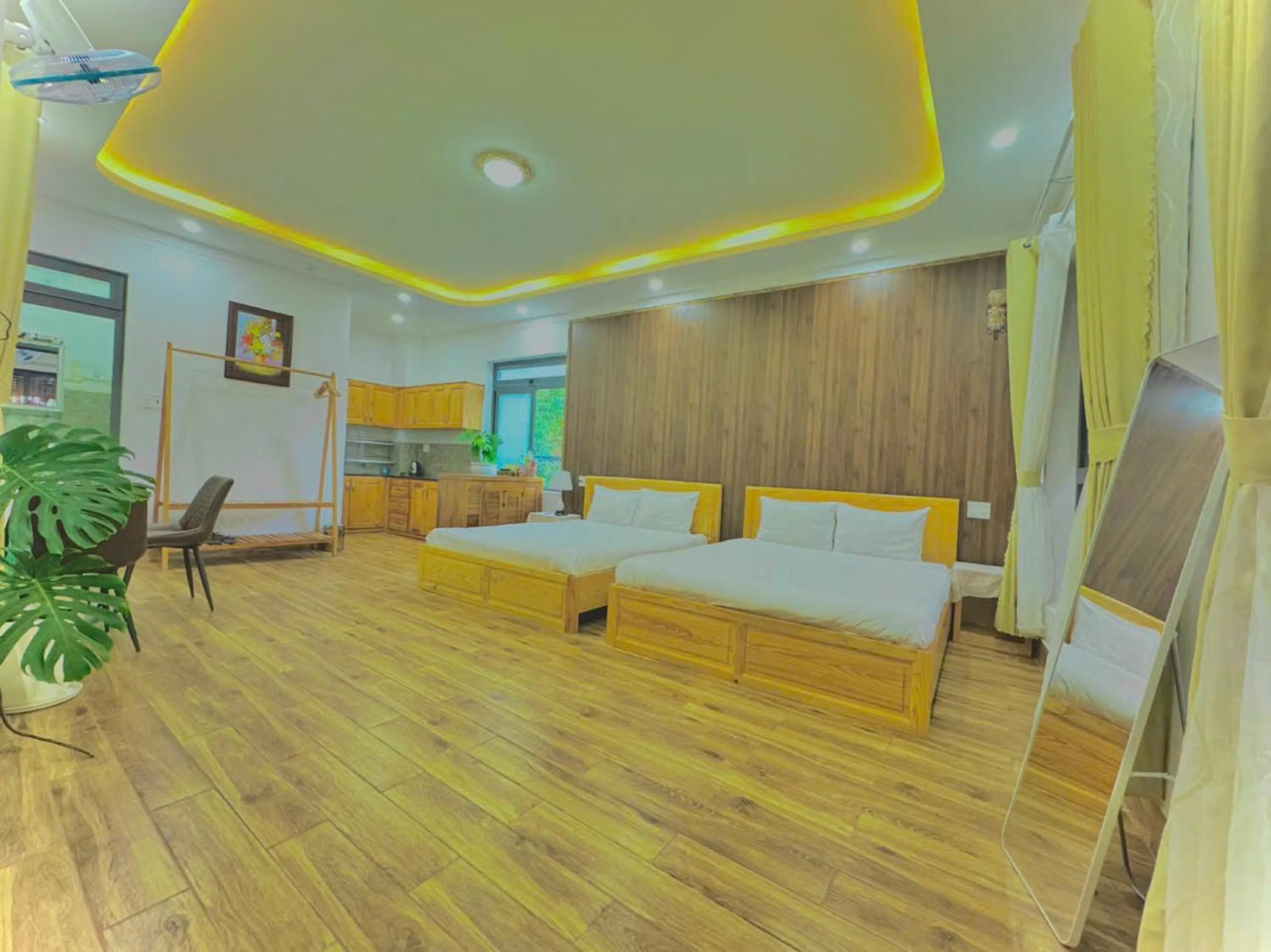 Living room, Bed in Pine Forest House Dalat