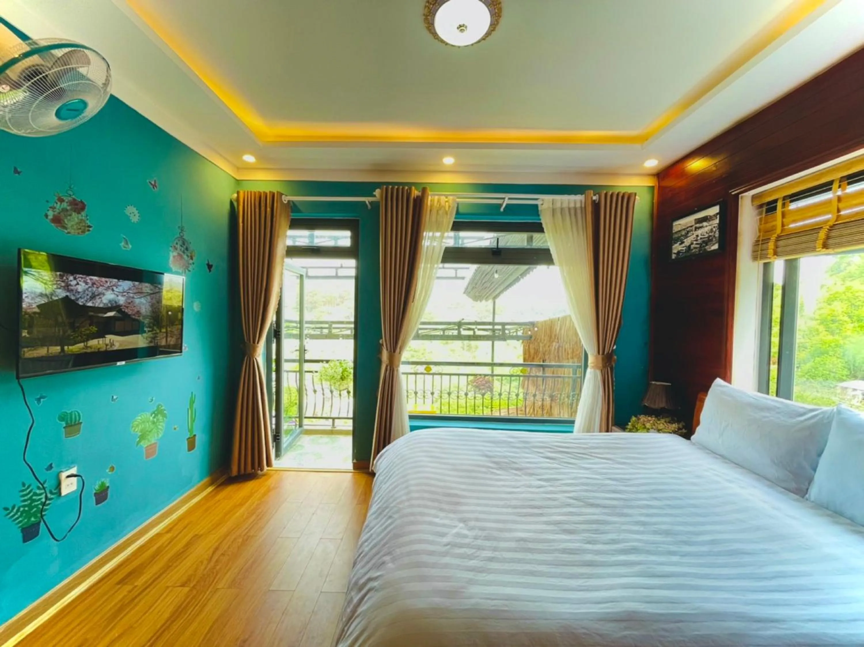 View (from property/room), Bed in Pine Forest House Dalat