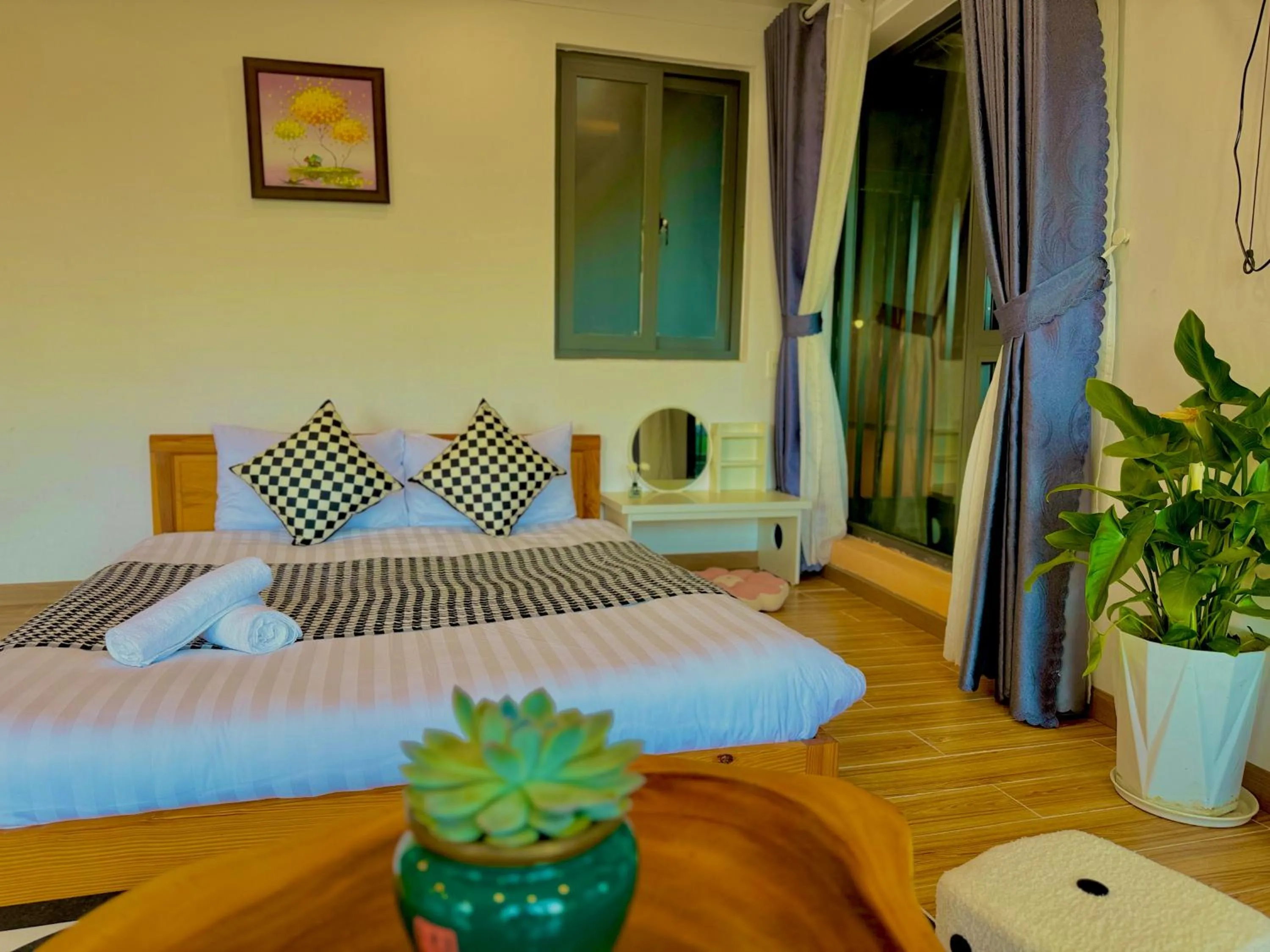 Bed in Pine Forest House Dalat