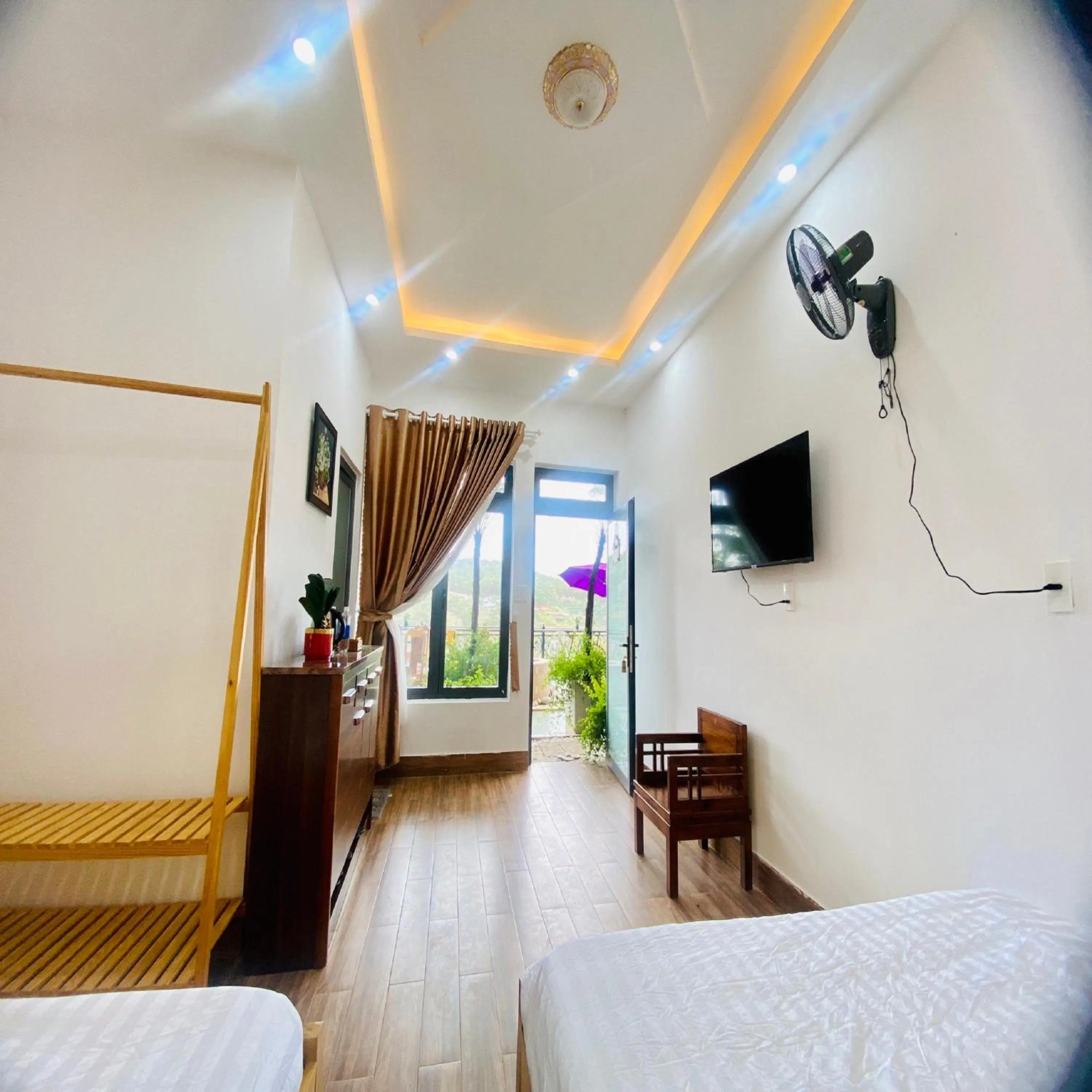 View (from property/room), Bed in Pine Forest House Dalat